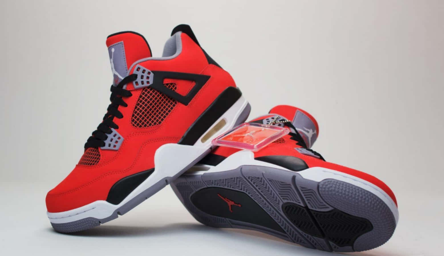 Air Jordan 4 Red Color Background
