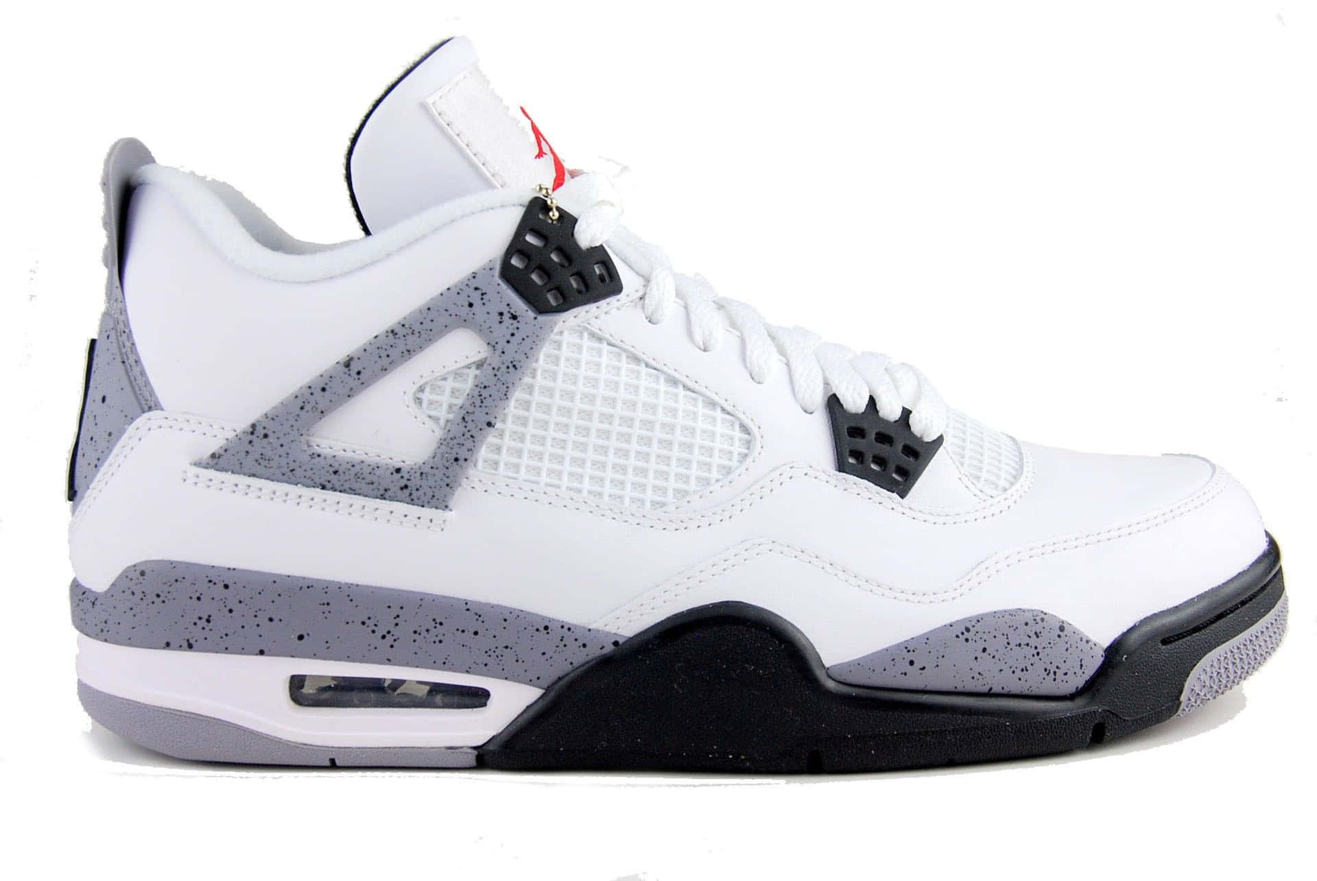 Air Jordan 4 Retro White Grey Background