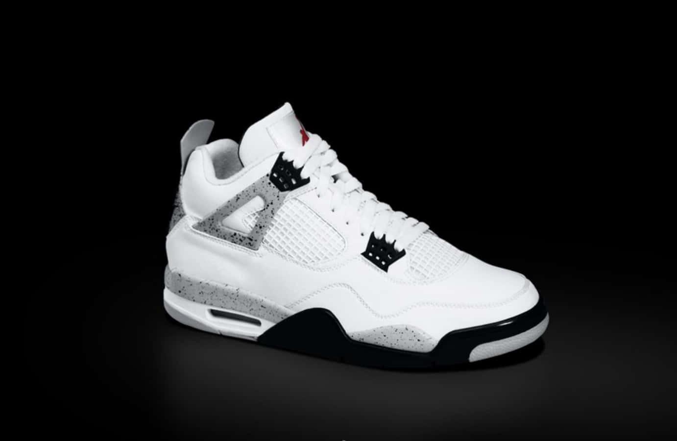 Air Jordan 4 White Cement Grey Background