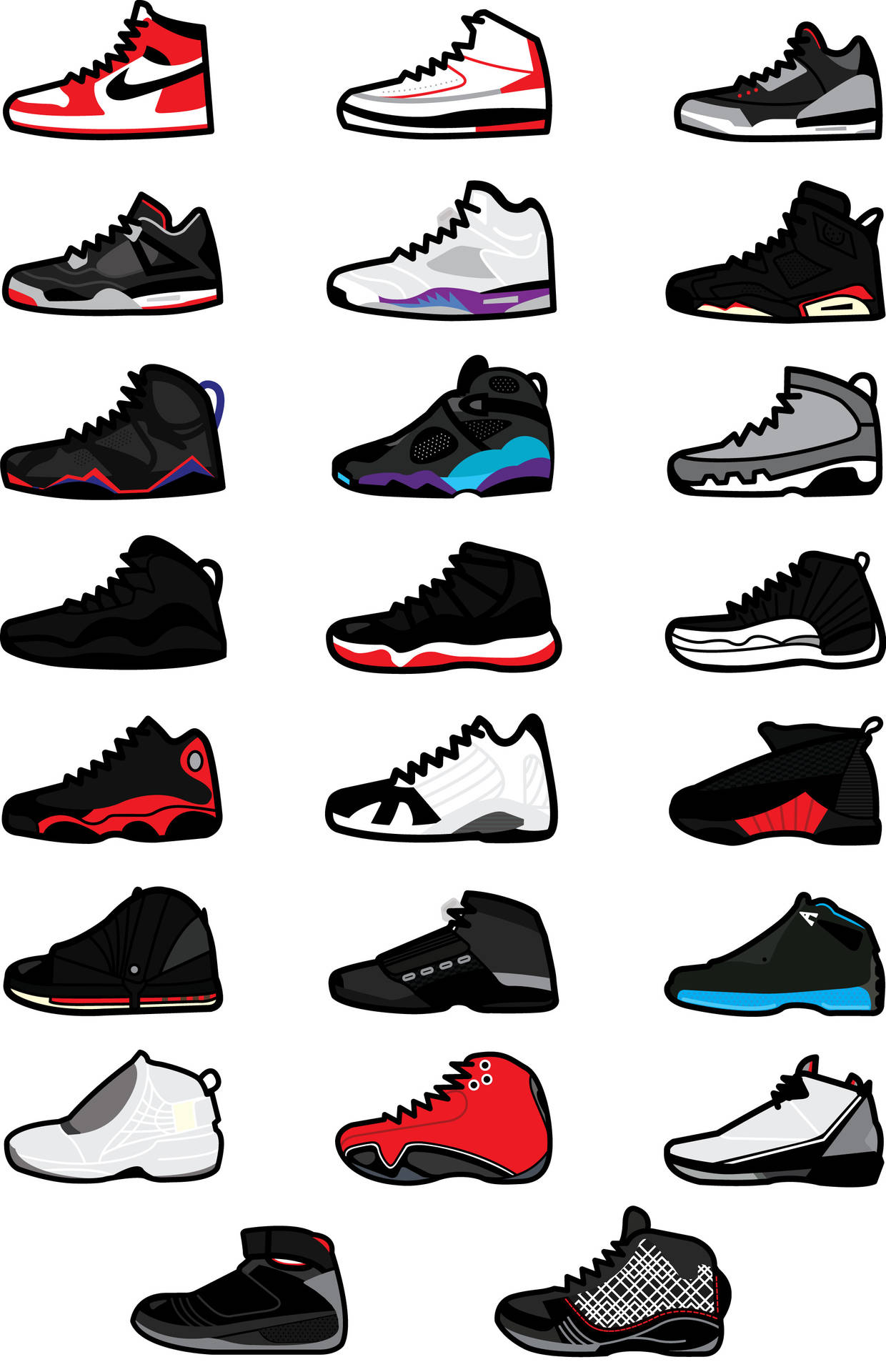 Air Jordan Cartoon Shoe Art Background