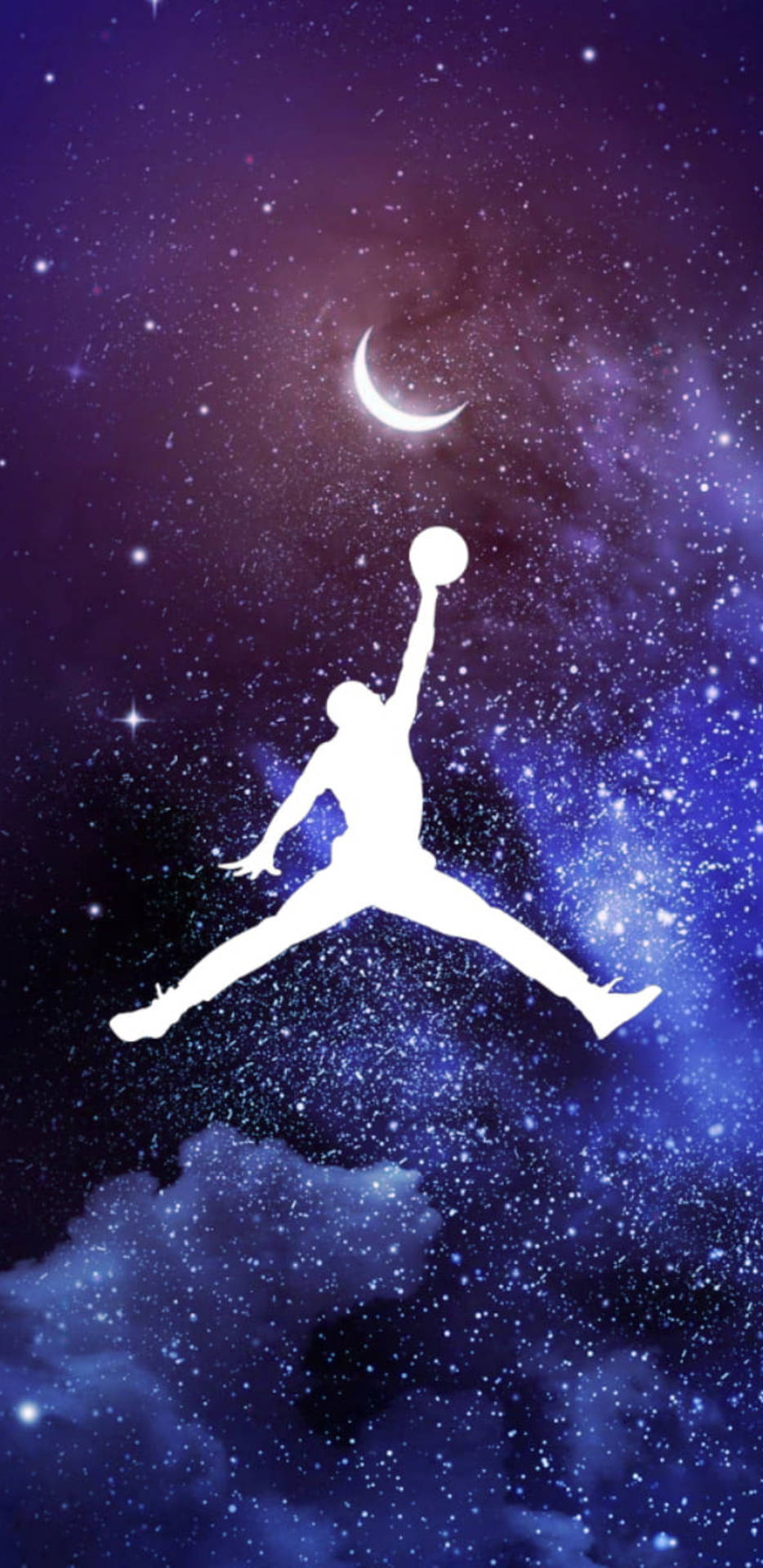 Air Jordan In Blue Galaxy Background
