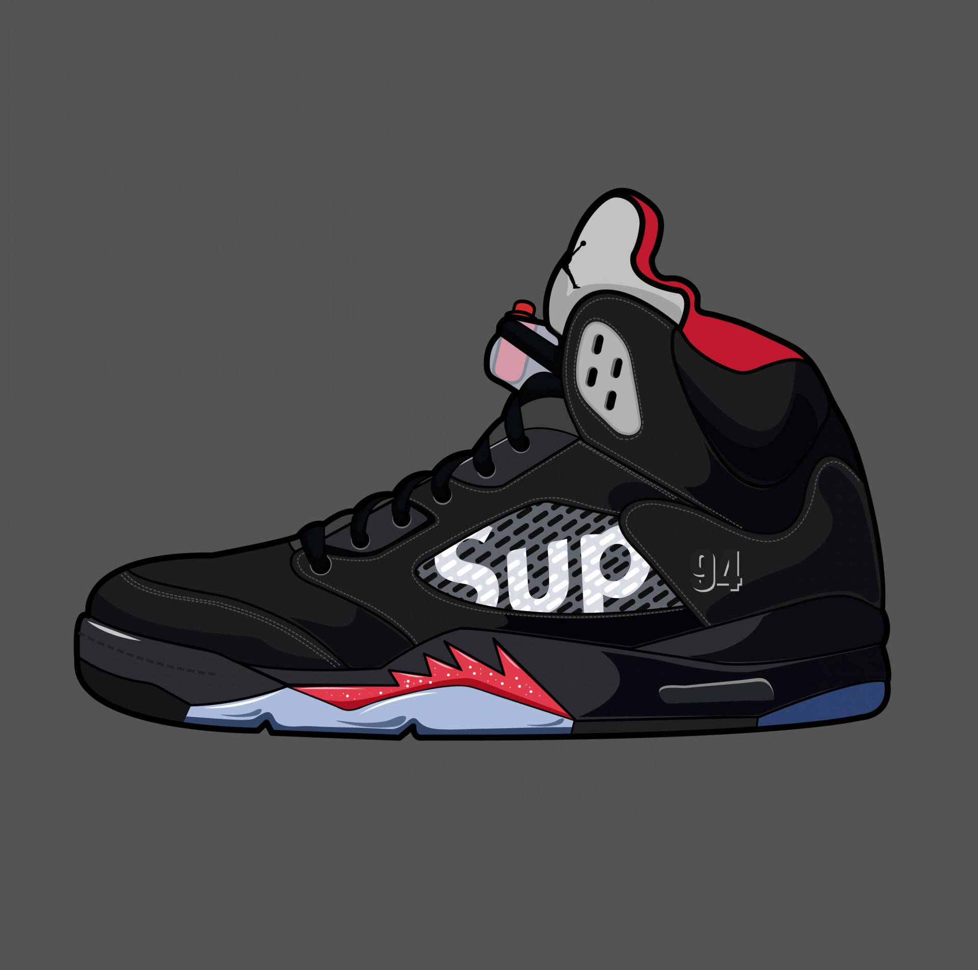 Air Jordan Shoes With Supreme Background