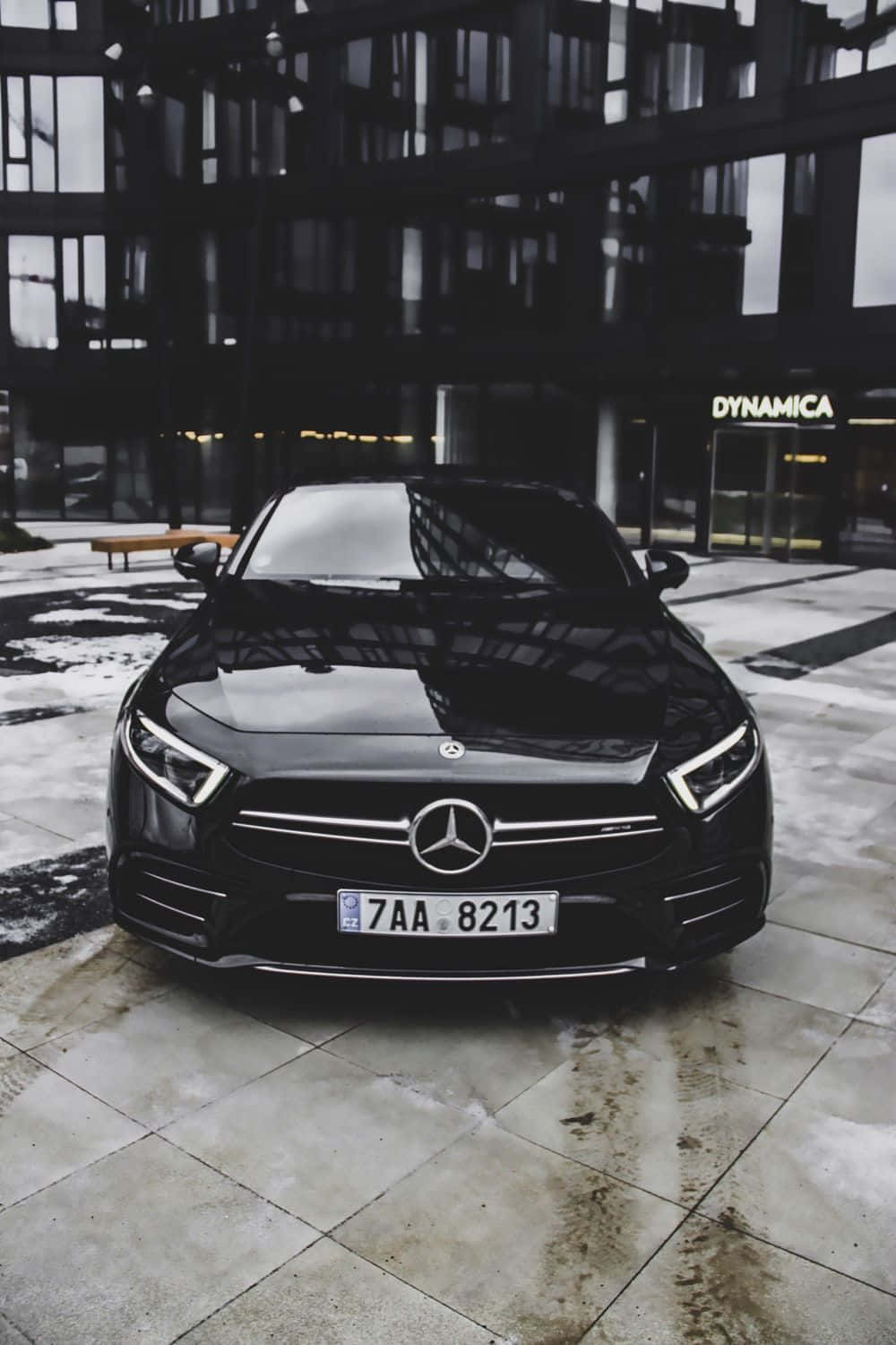 Air Of Luxury: A Stylish Mercedes-benz In Jet Black Background