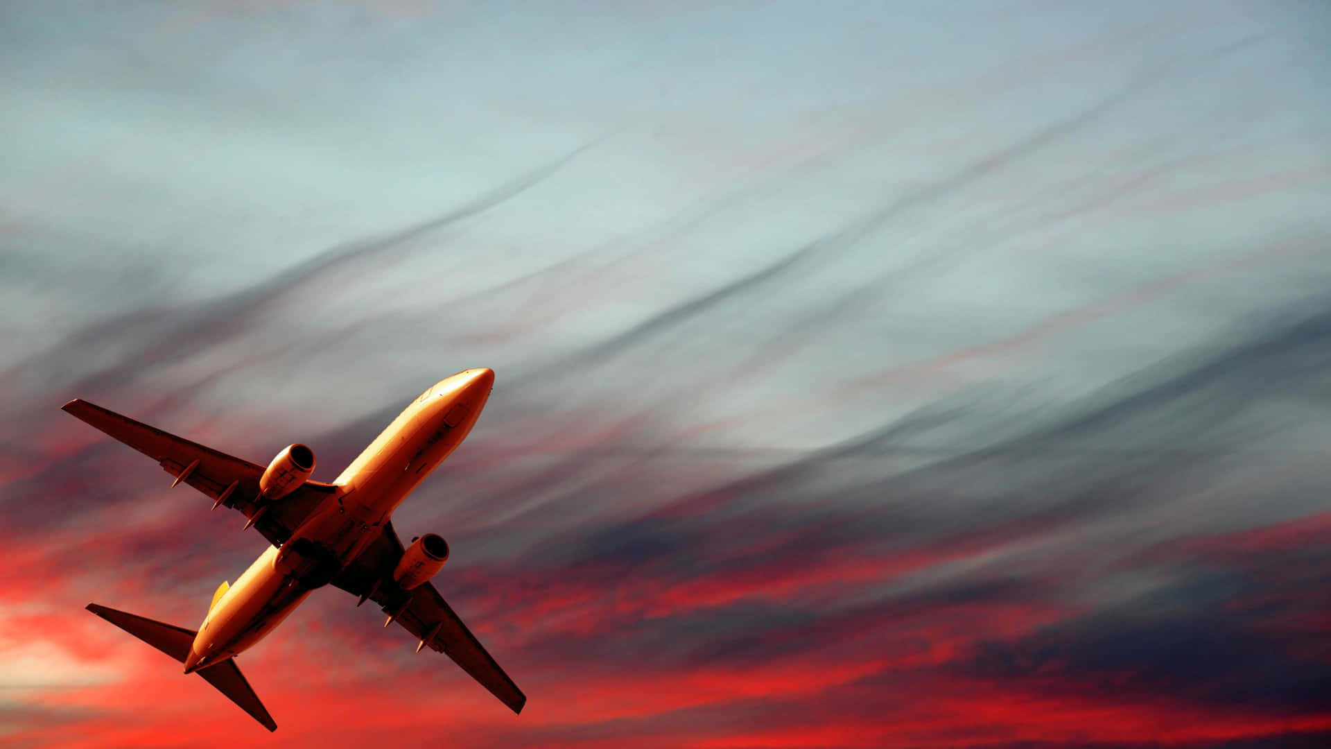 Aircraft Flown Over A Serene Coastline