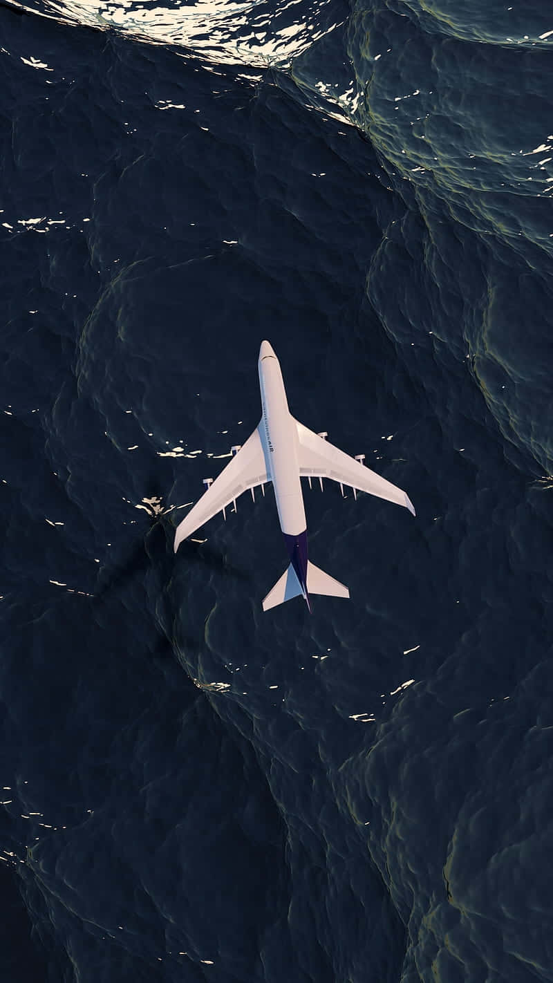 Aircraft_ Over_ Ocean_ View_from_ Above Background