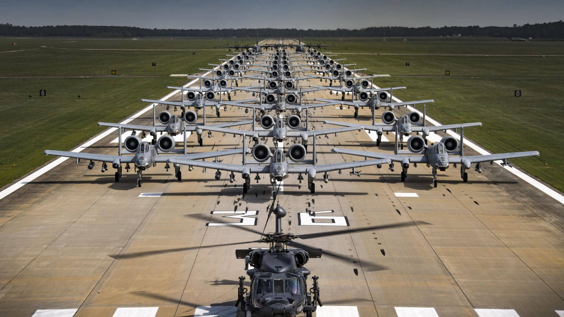 Aircrafts Filling The Runway