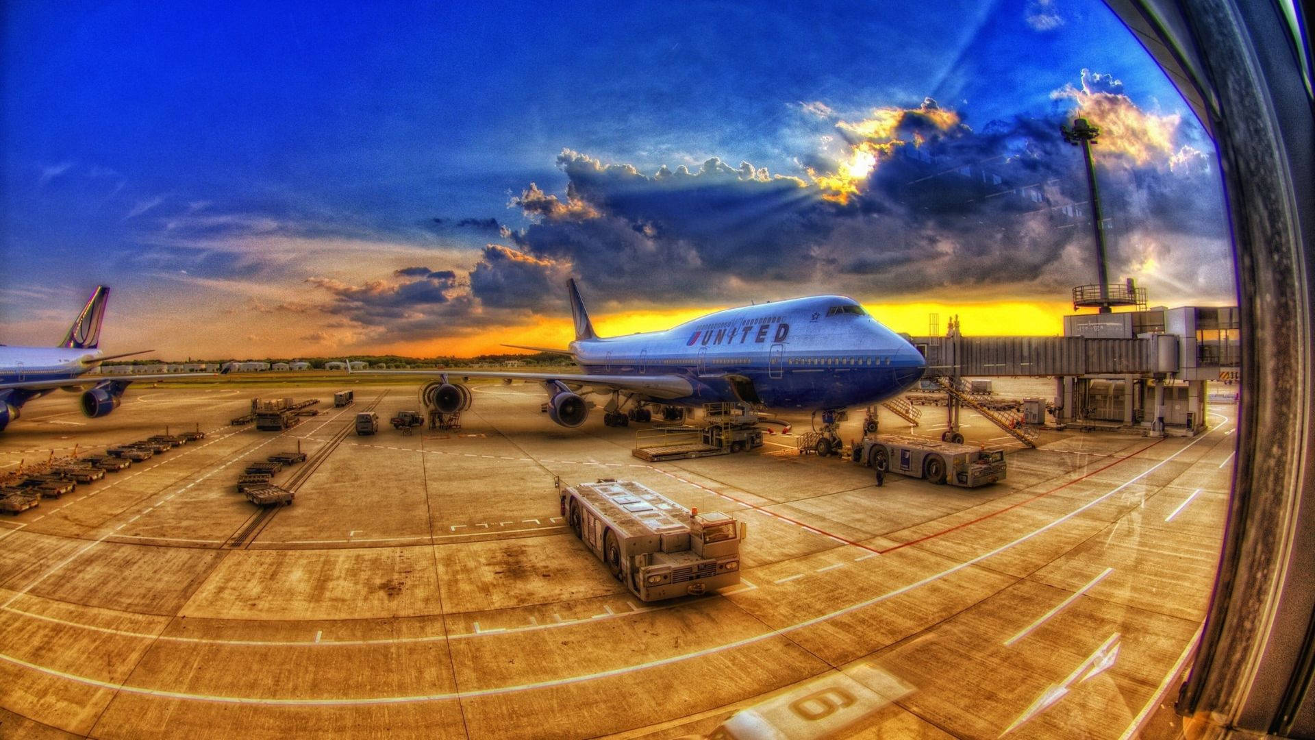 Airplane And Cargo On Runway