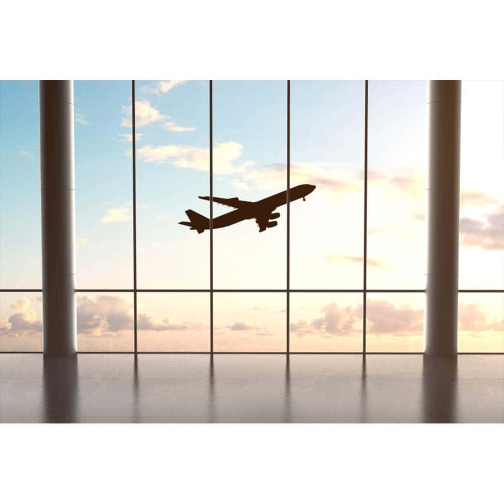 Airplane Climbing After Departure From The Terminal Background