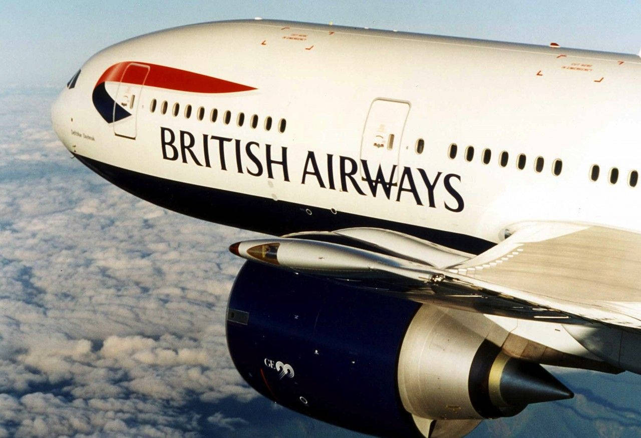 Airplane From British Airways Side Angle Close Up Background