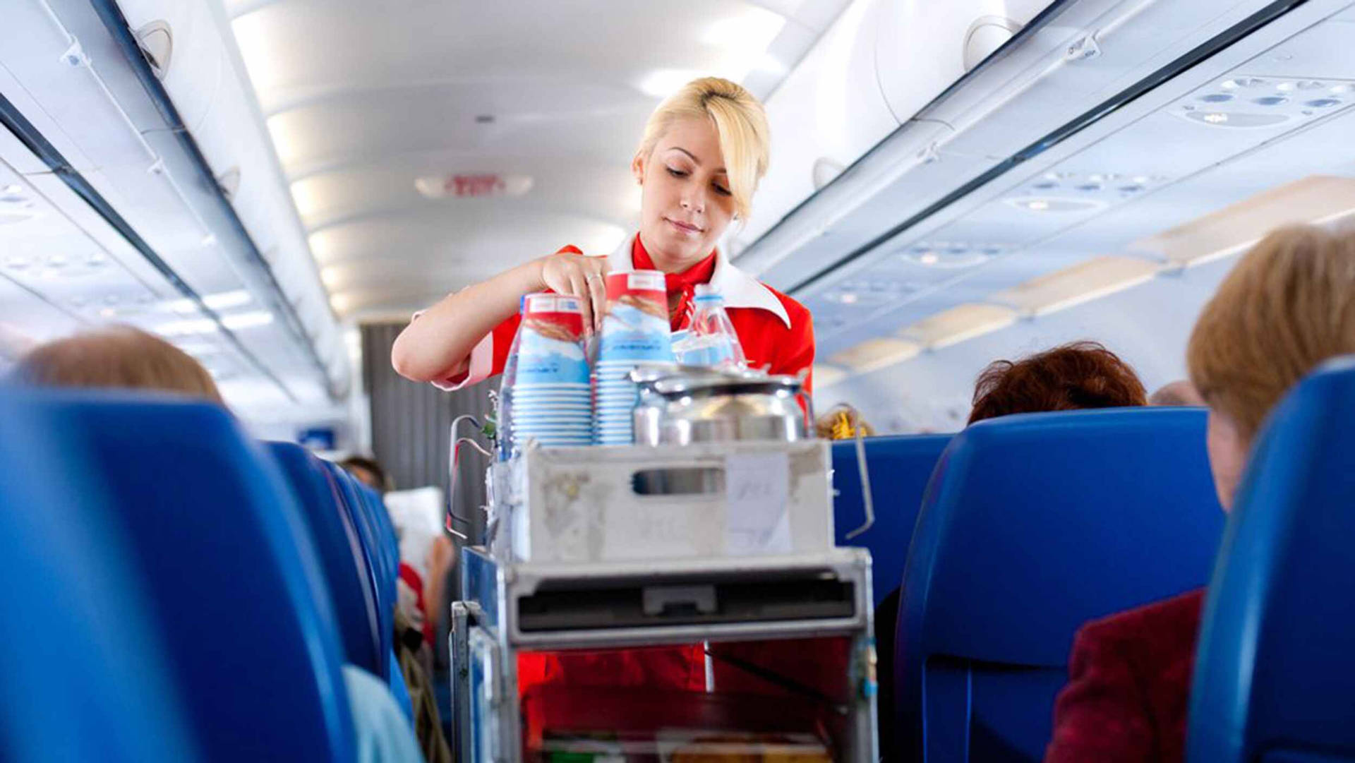 Airplane Snacks Flight Attendant Background