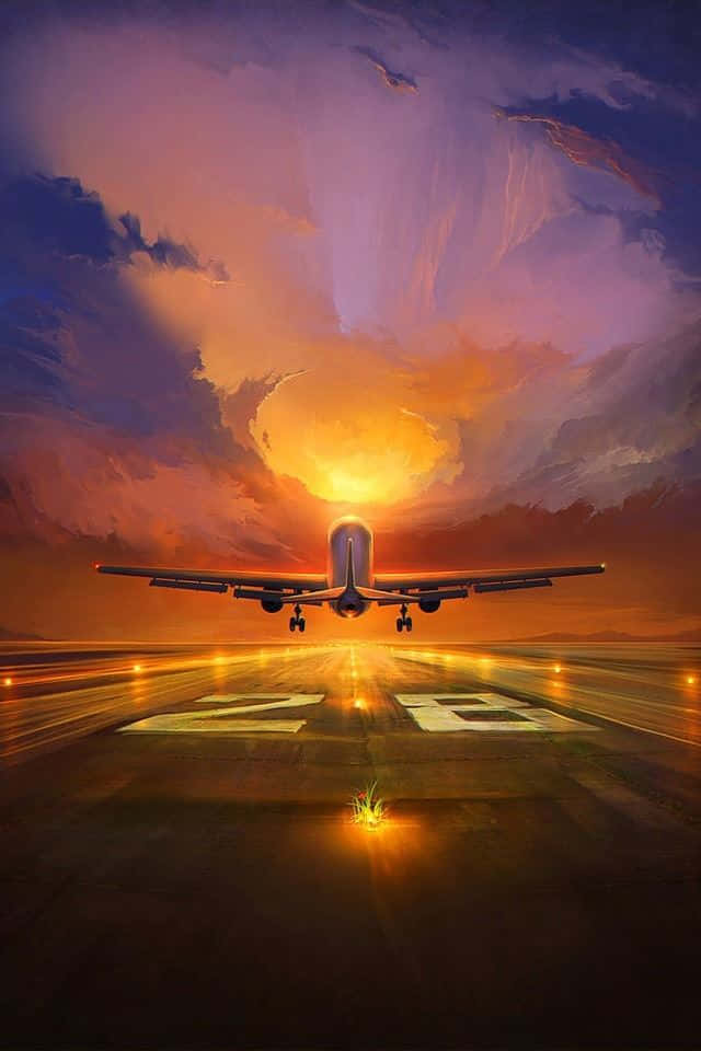 Airplane Takeoff Runway 28 Departure Background