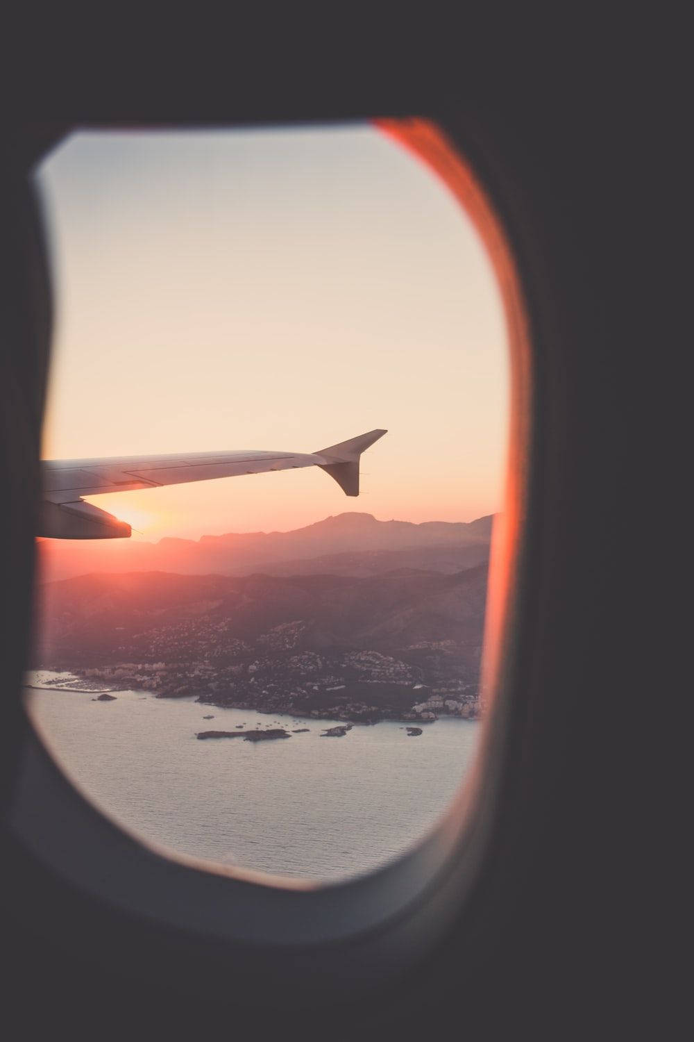 Airplane Window Aesthetic Sunset Background