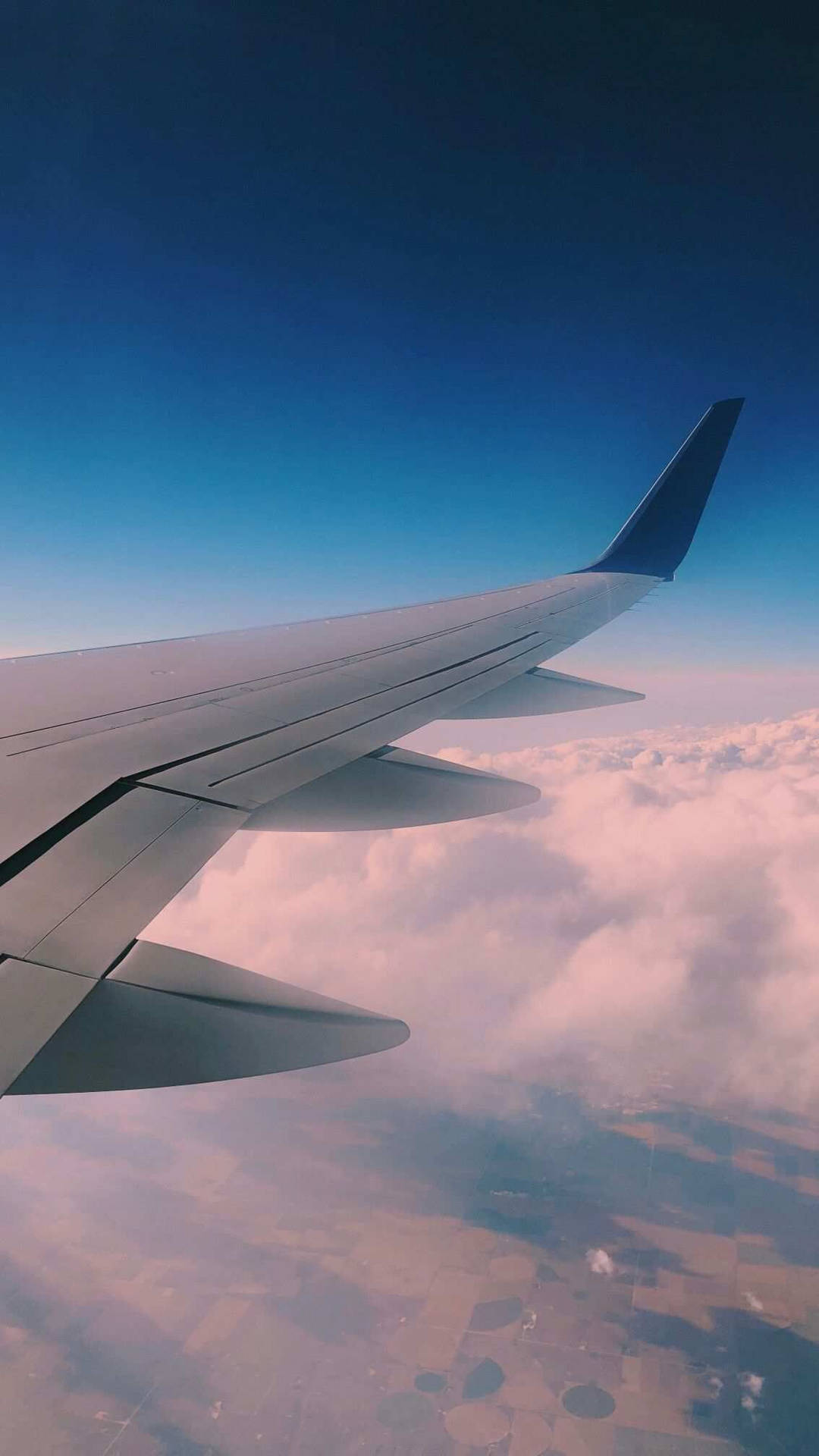 Airplane Window Aesthetics Travel Clouds Background