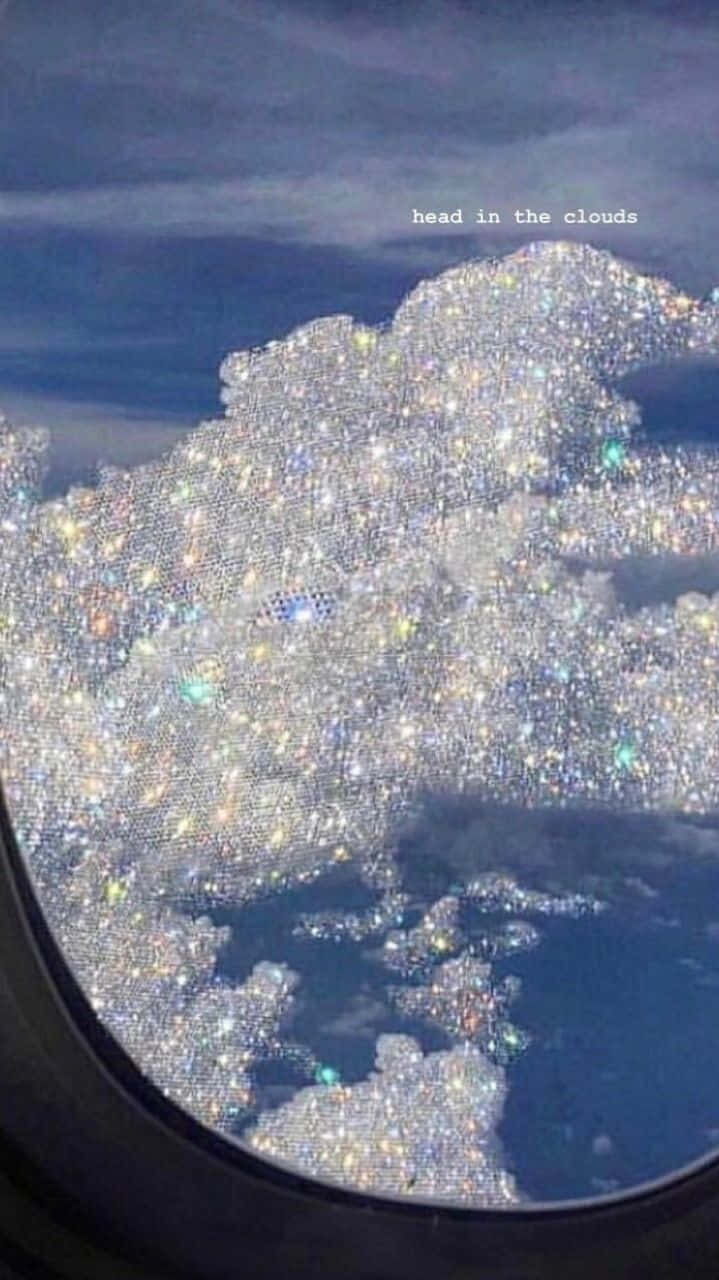 Airplane Window Clouds Sparkle Aesthetic Background