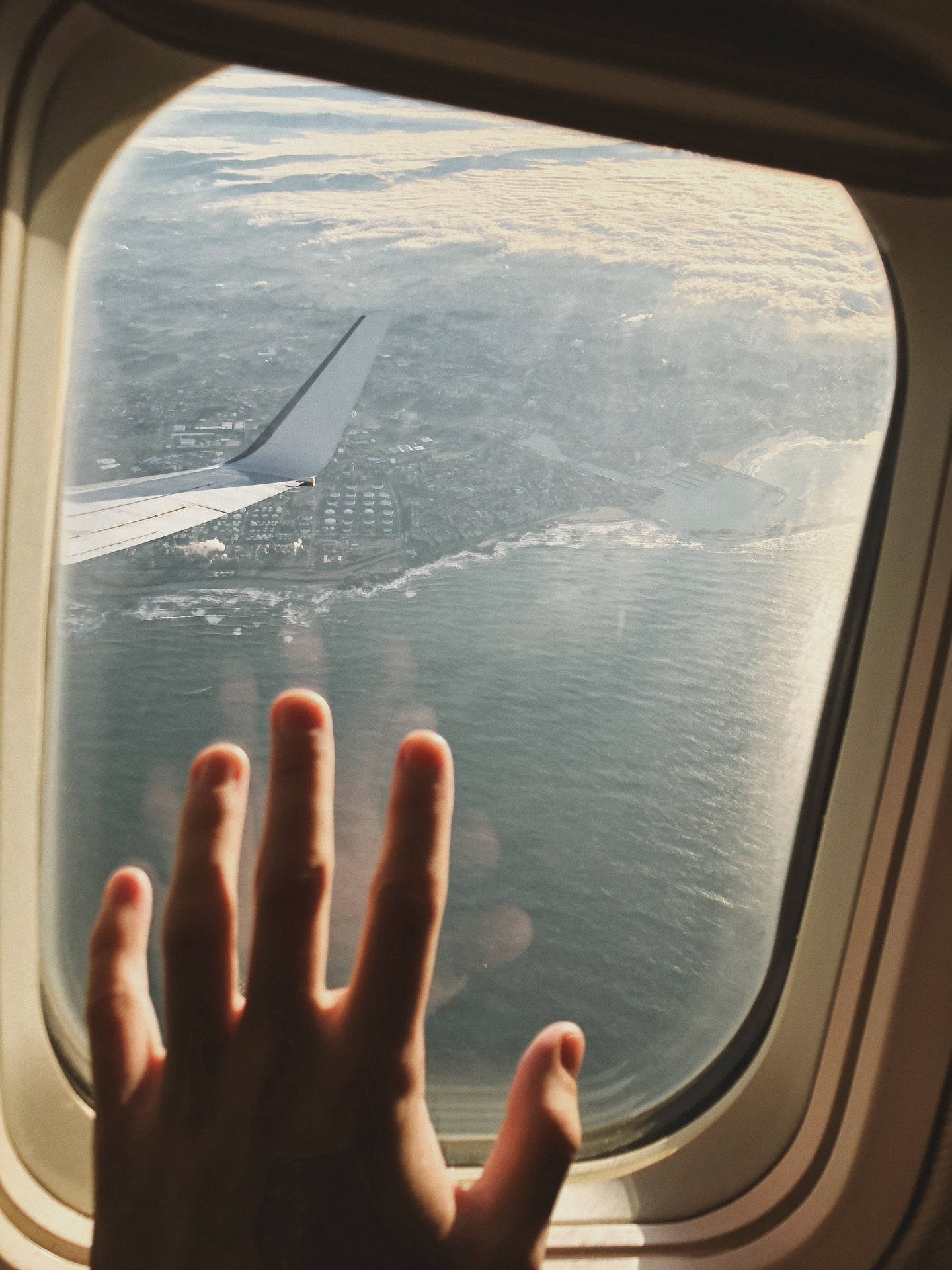 Airplane Window Hand Travel Wanderlust Background