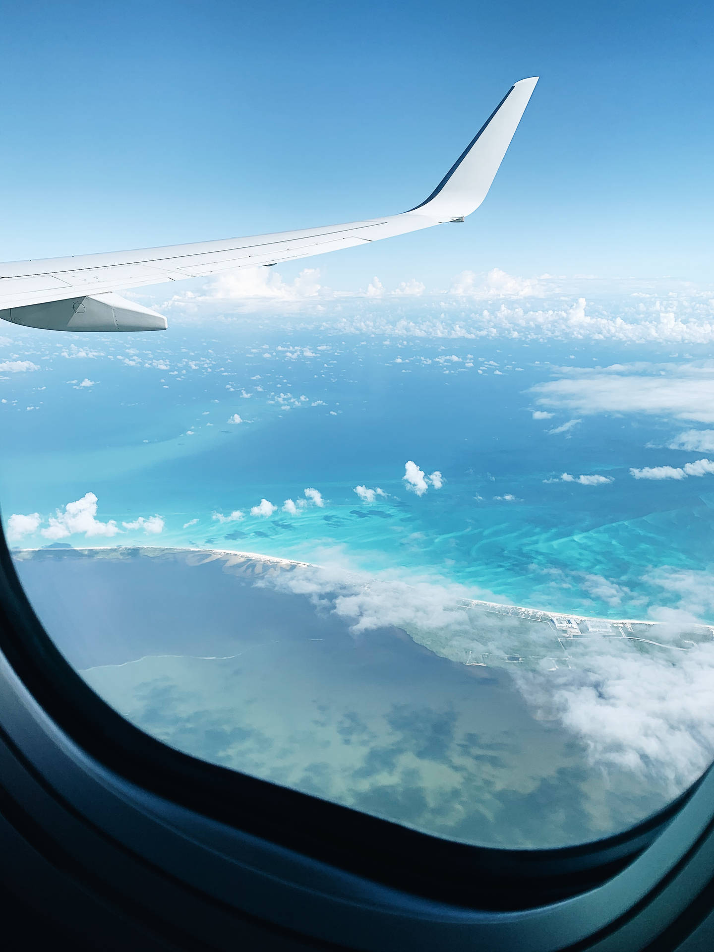 Airplane Window Sea Sky View Background