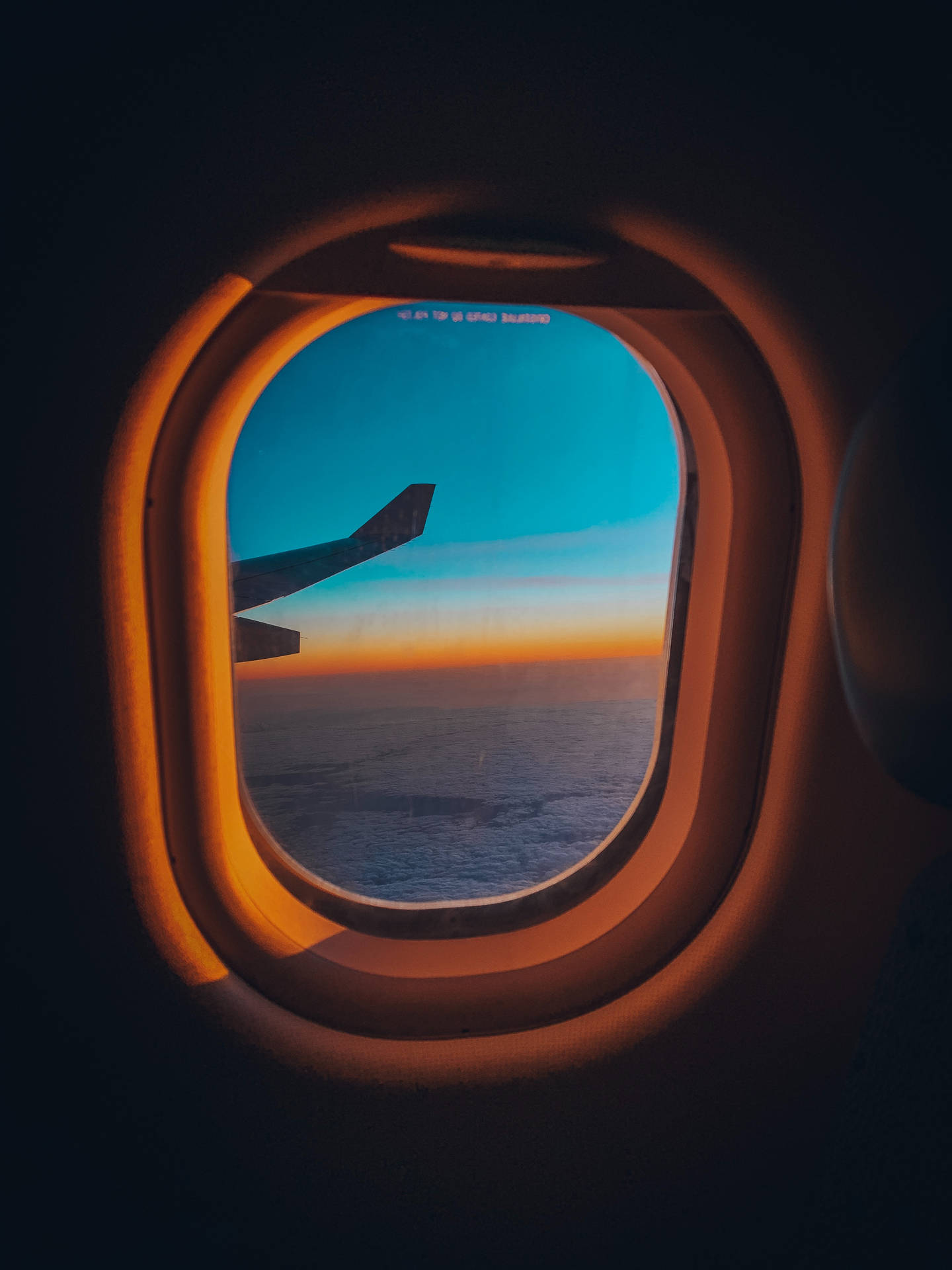 Airplane Window Sunset Horizon Background