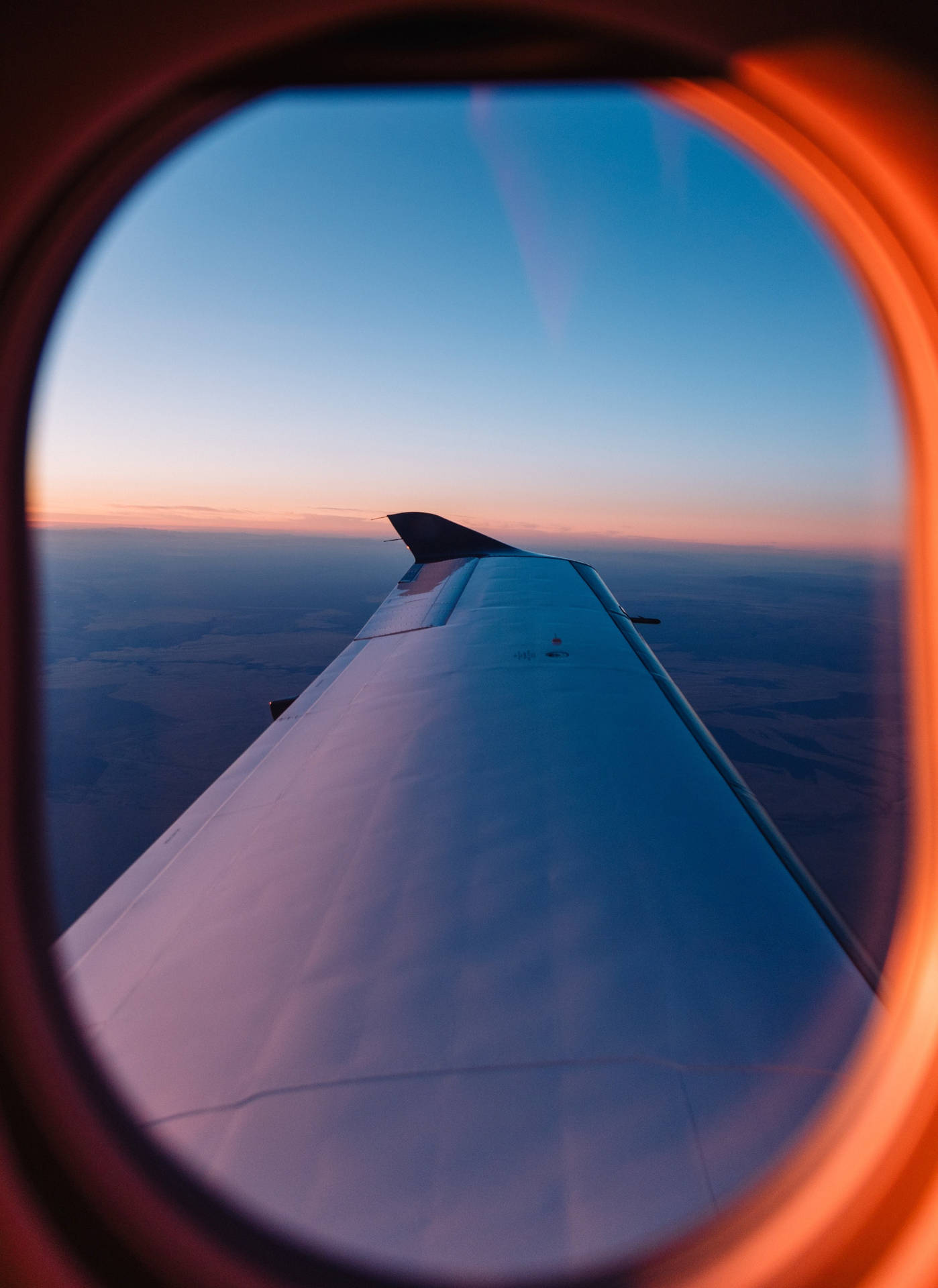 Airplane Window Travel Aesthetic Sunset Horizon Background