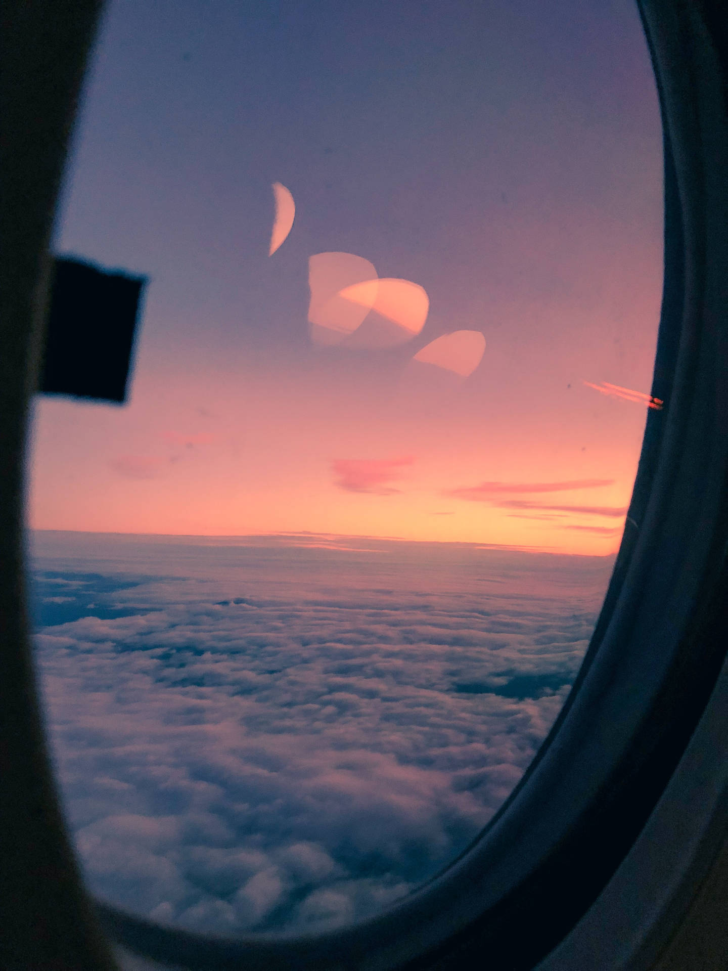 Airplane Window Travel Clouds Sunset