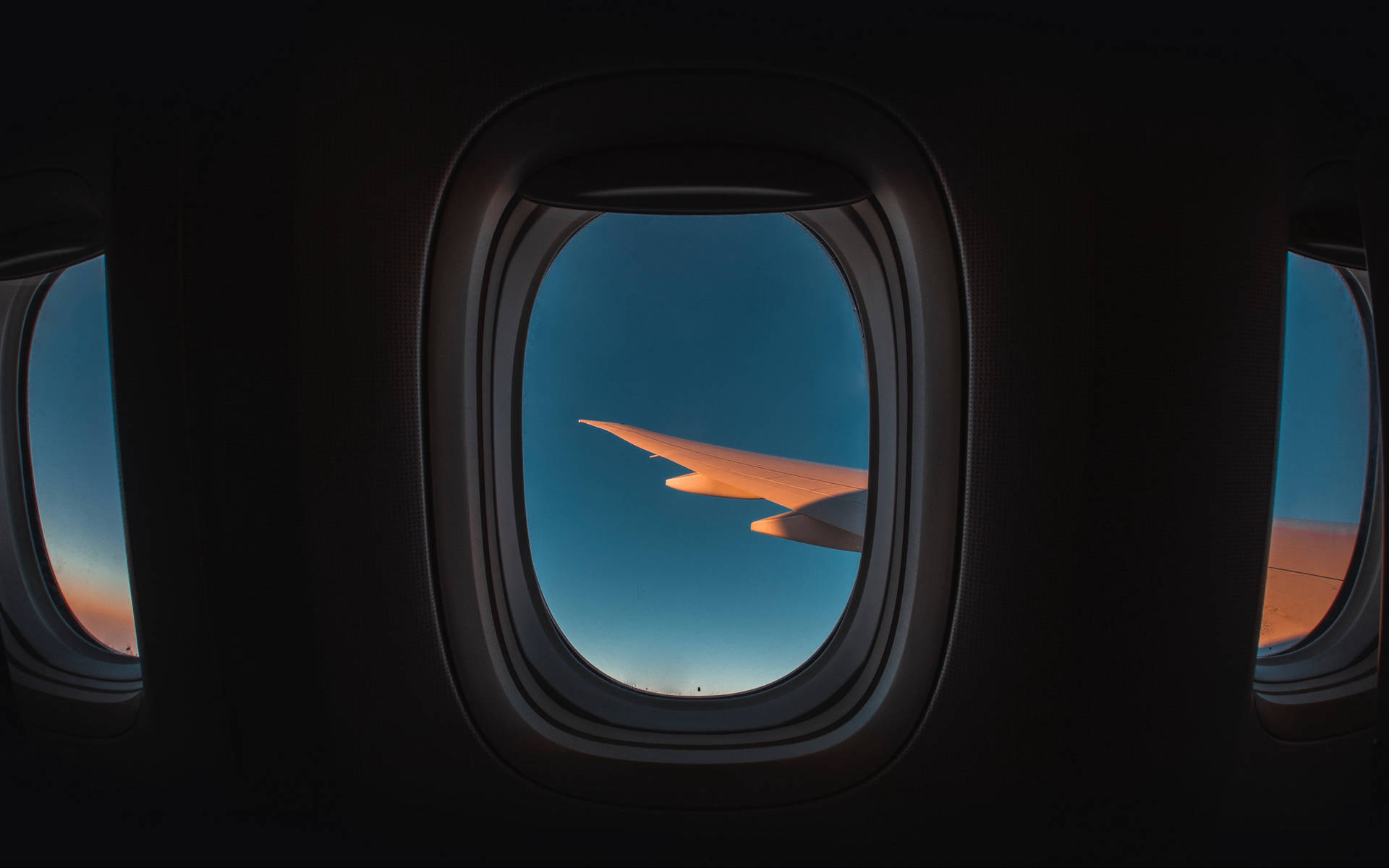 Airplane Window Travel Teal Aesthetic Sky Background