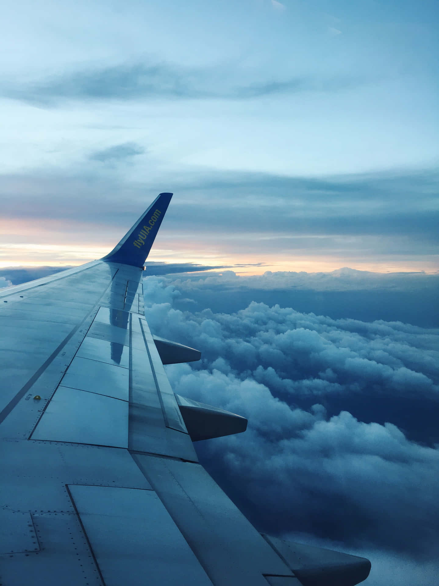 Airplane Wing Aesthetic Light Blue Background