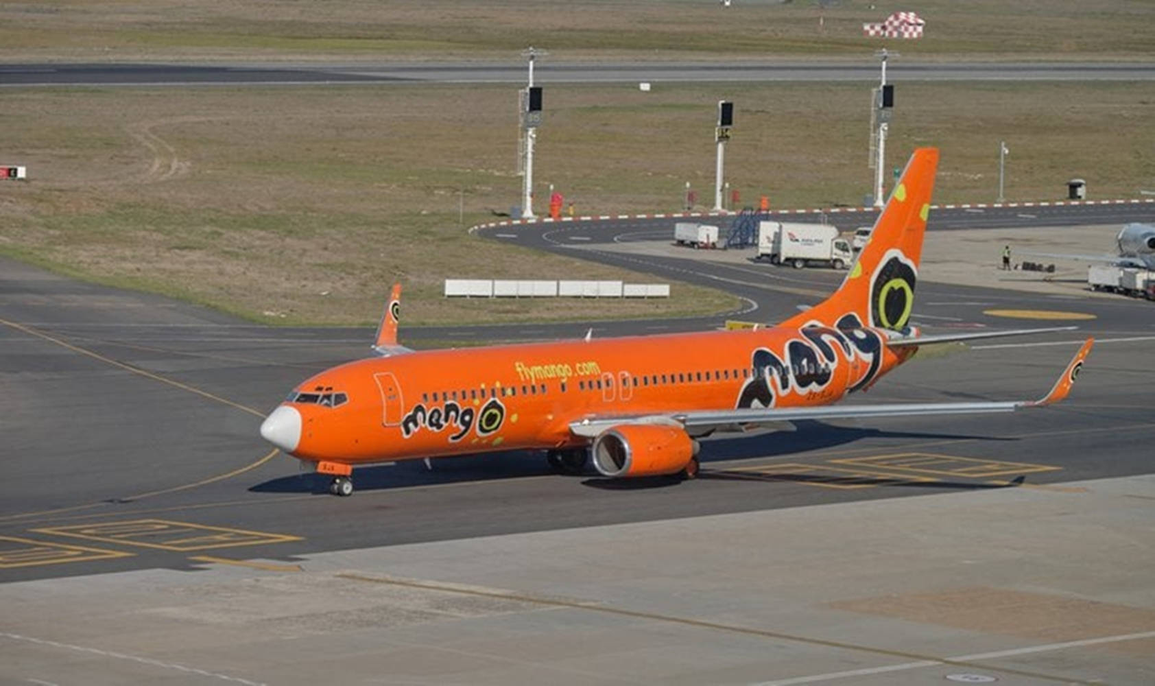 Airplane With Mango Airlines Logo