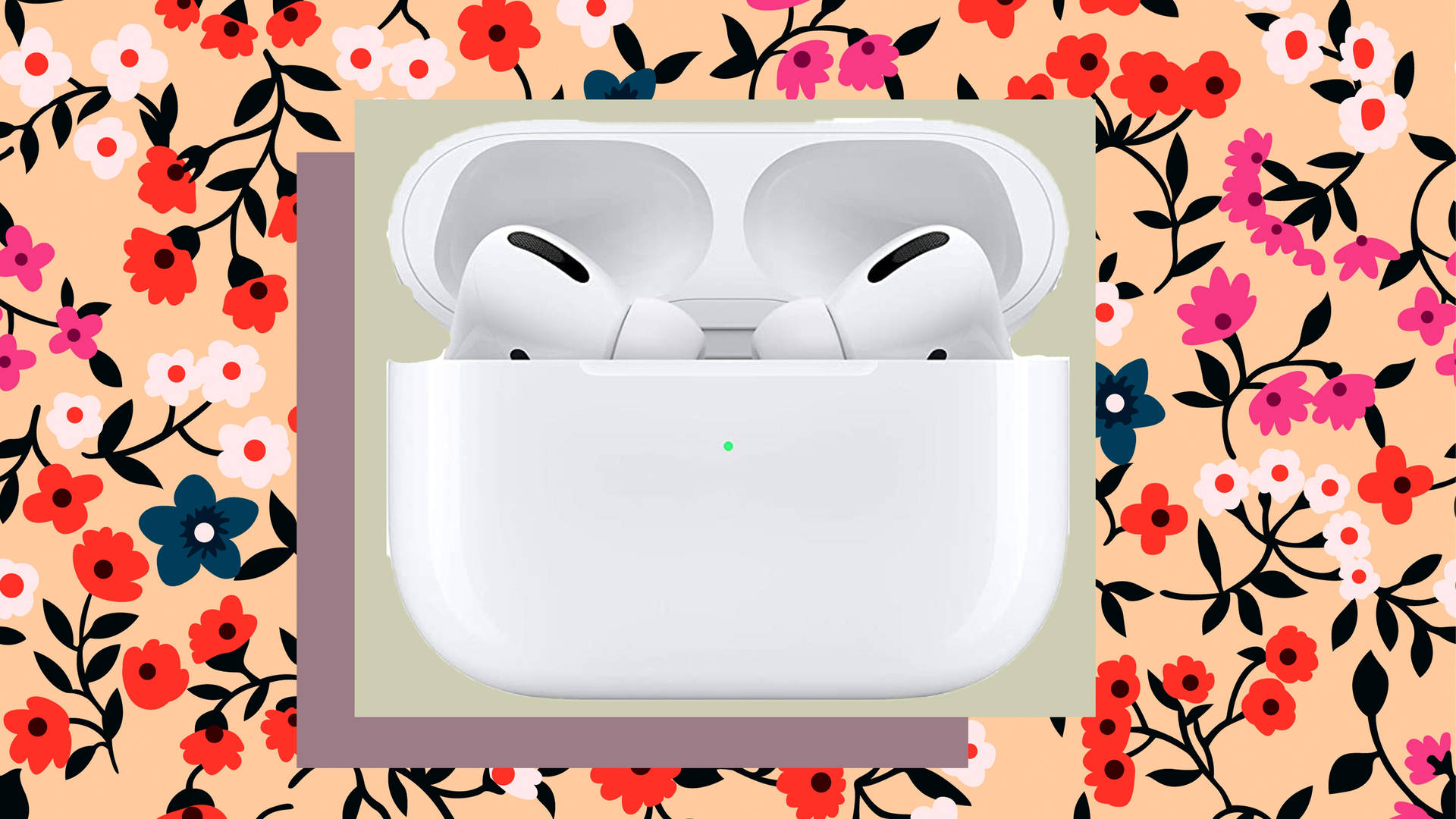 Airpods Pro With Floral Background