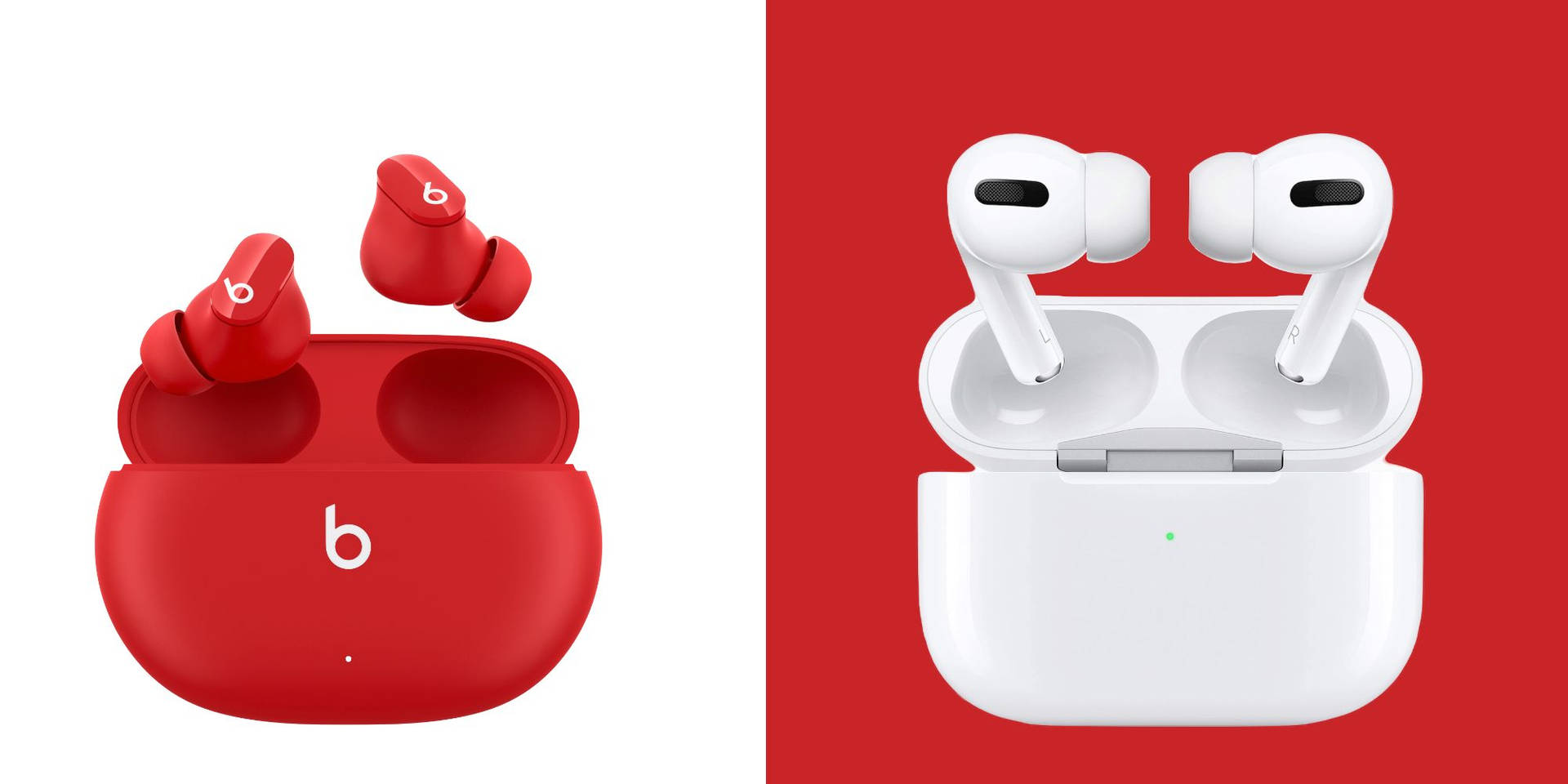 Airpods Vs. Beats Buds Background