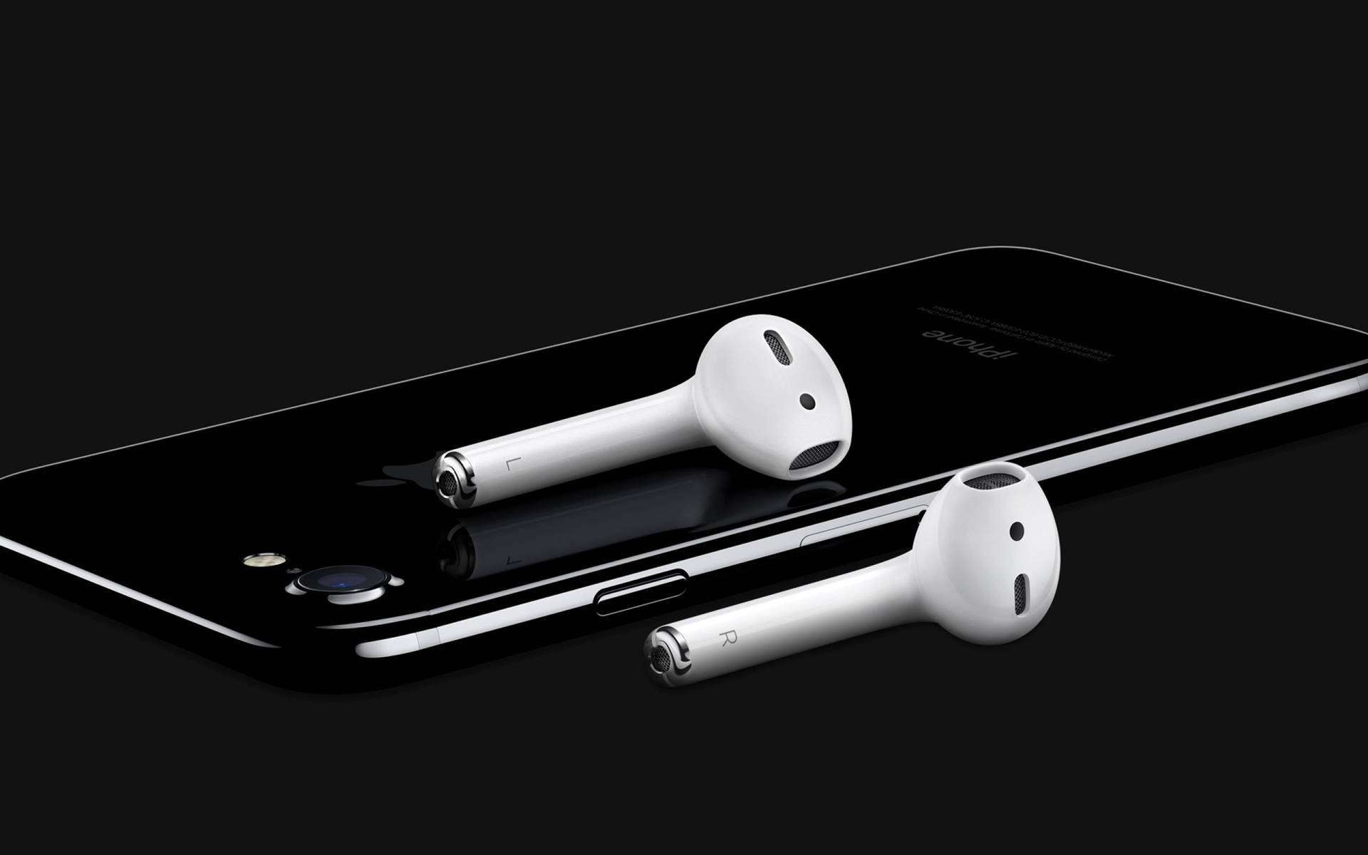 Airpods With Black Iphone Se Background