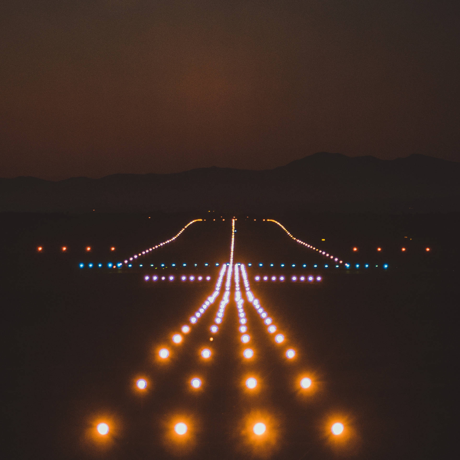 Airport Runway At Night