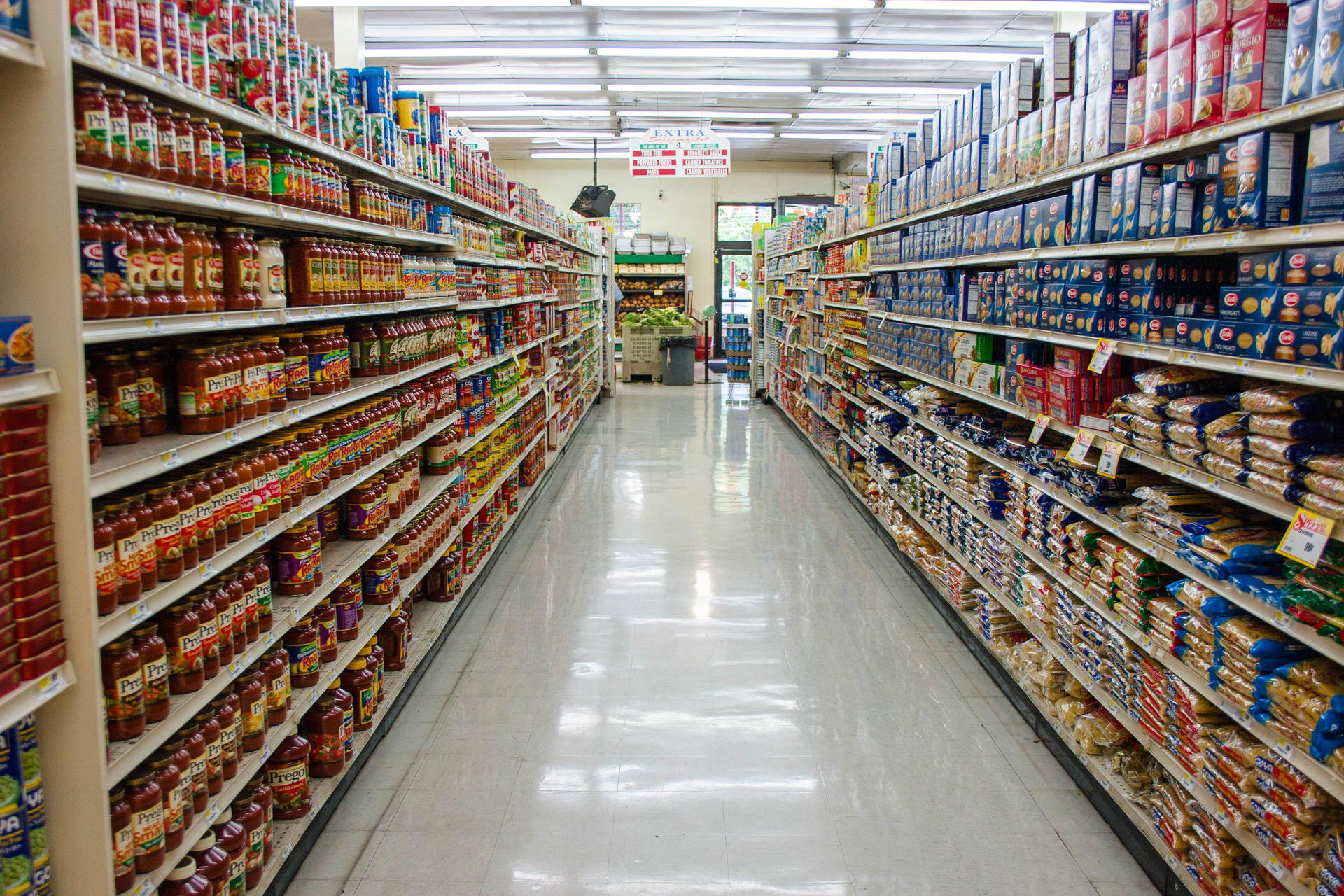 Aisle Of Grocery Store Background