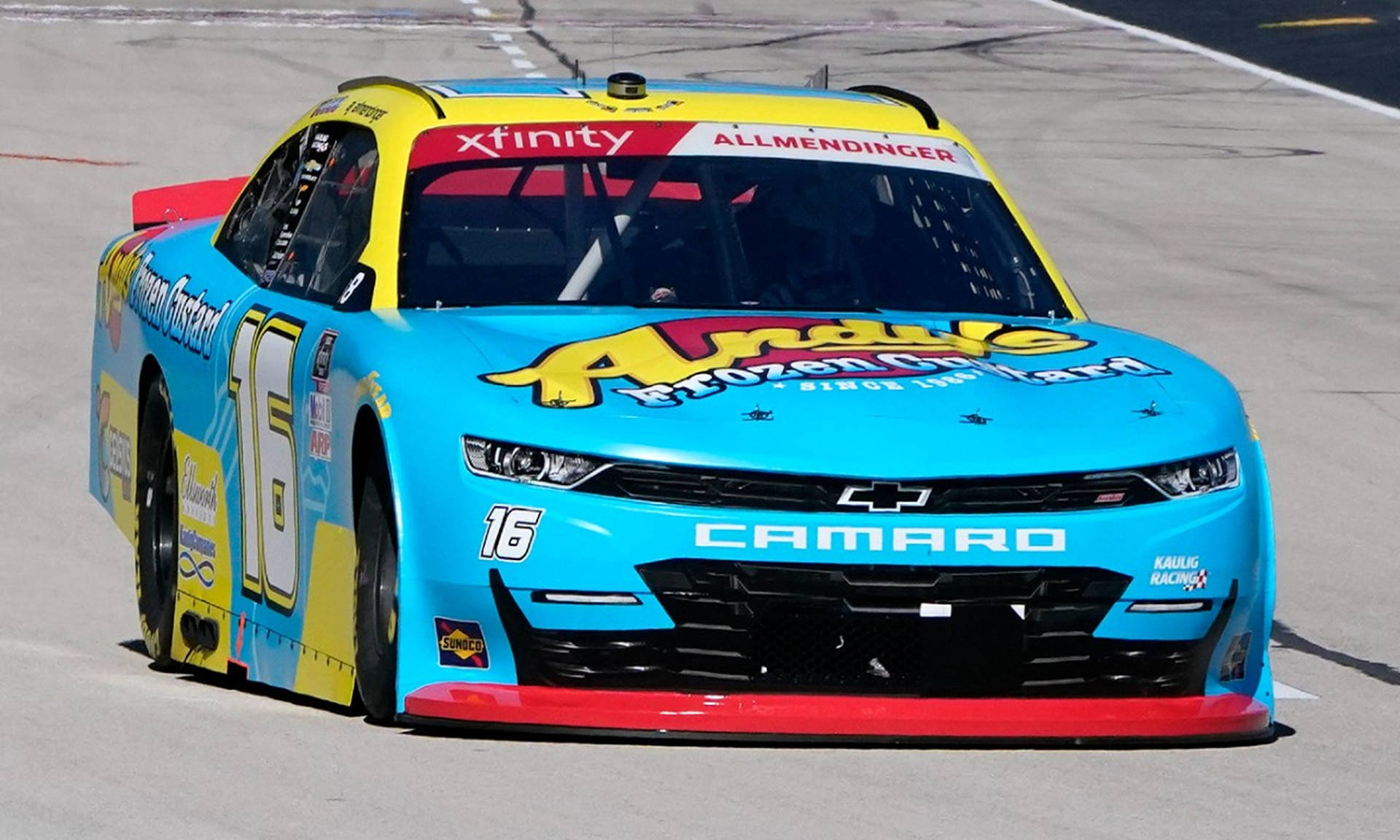 Aj Allmendinger Blue And Yellow Background