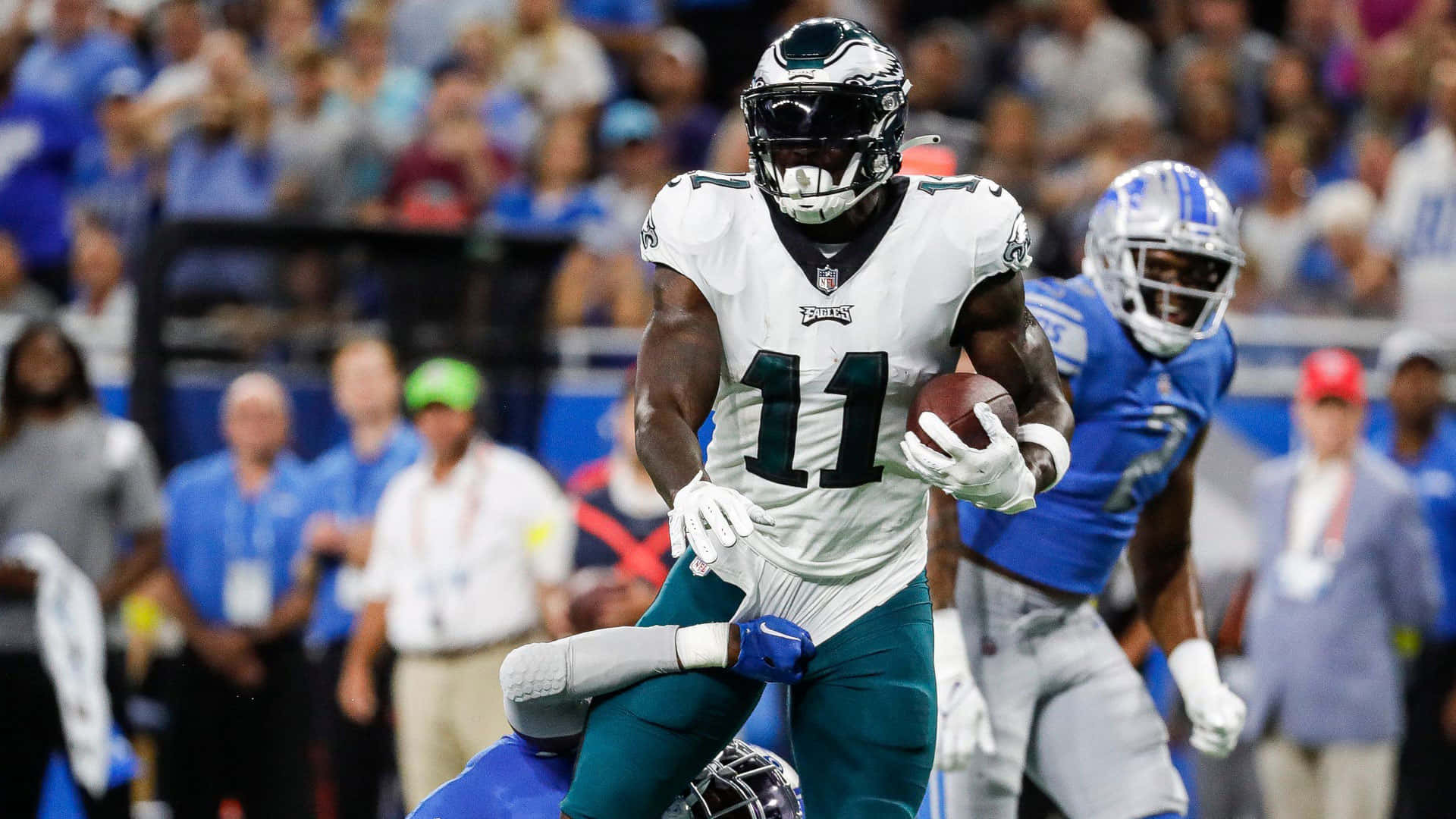 Aj Brown Being Tackled Background