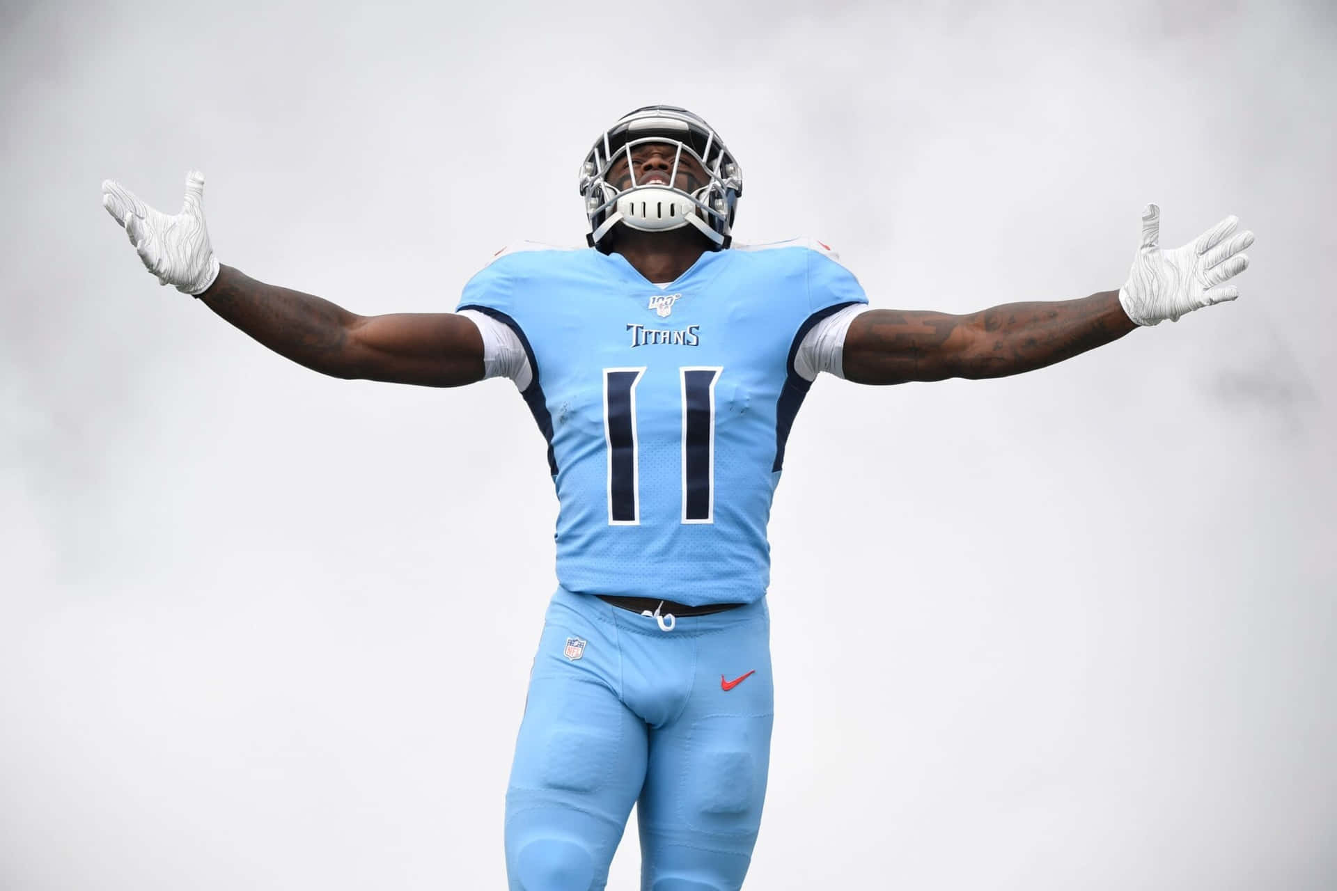 Aj Brown In Front Of Smoke