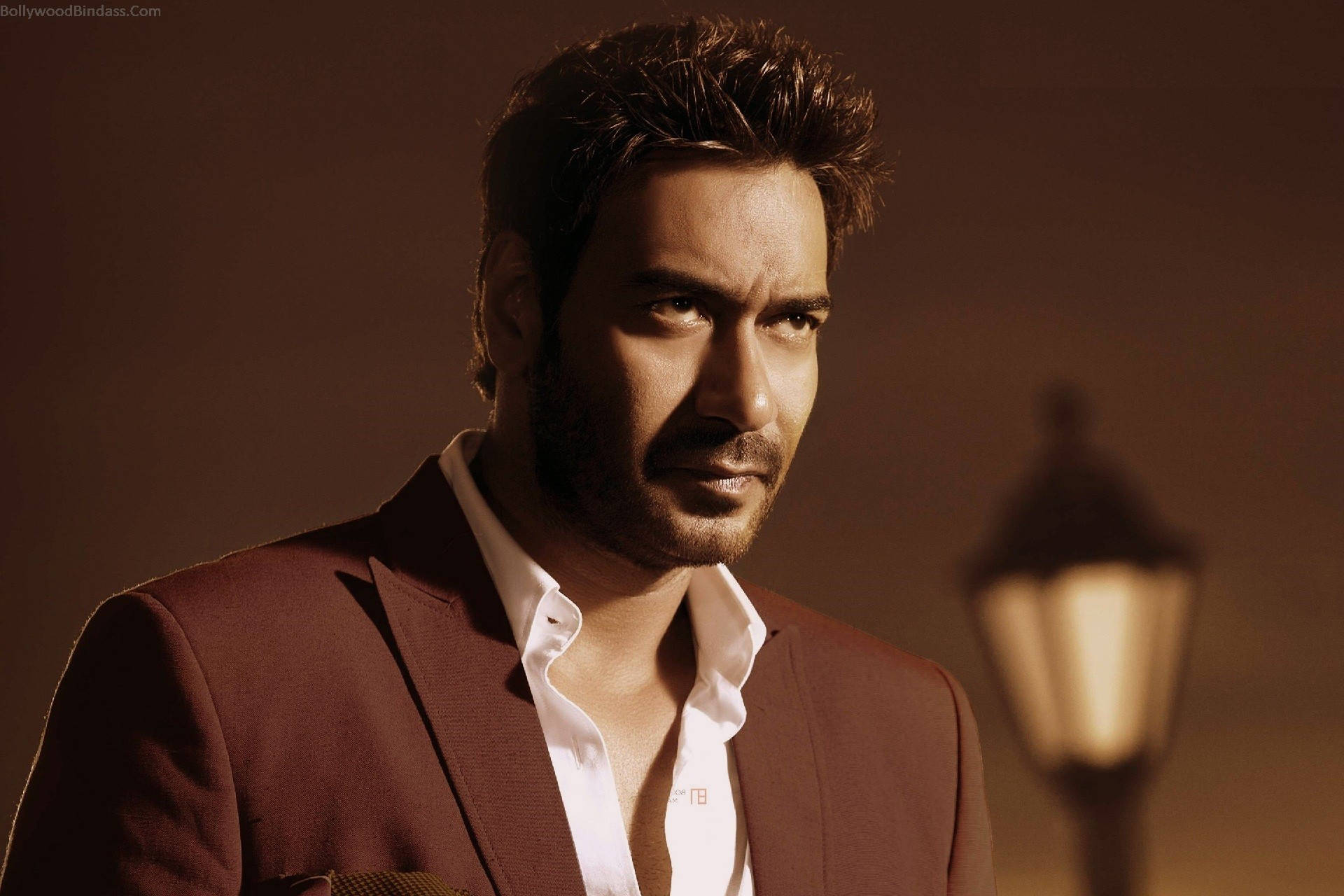 Ajay Devgn Brown Tuxedo Outfit Background