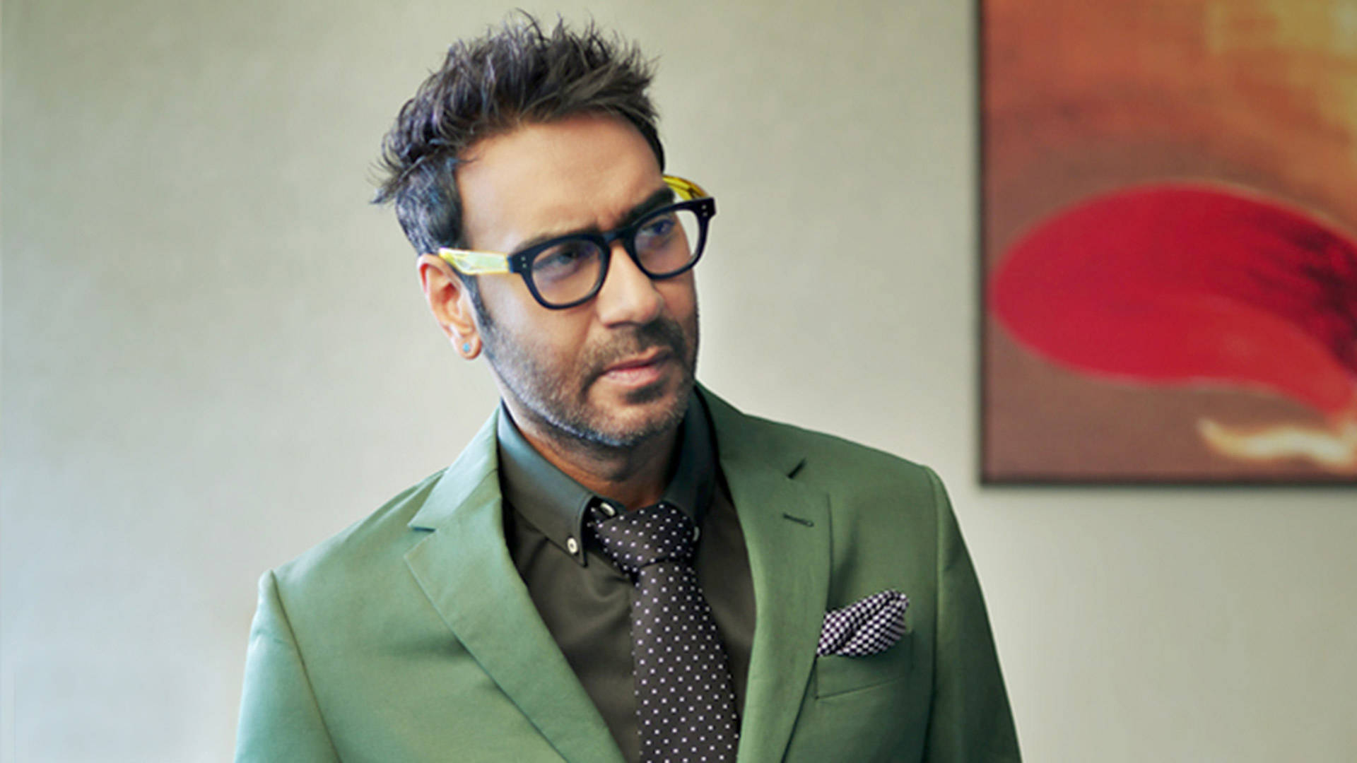 Ajay Devgn In Green Tuxedo Background