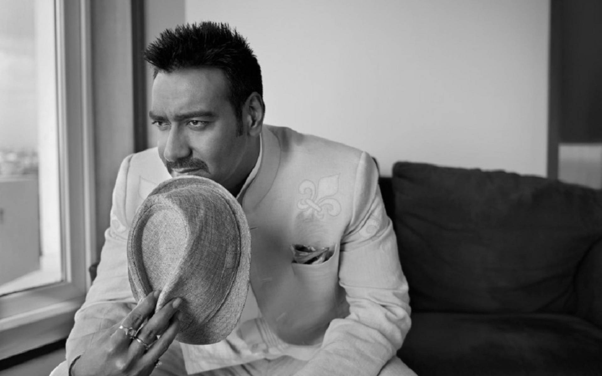 Ajay Devgn Monochrome Photoshoot Background