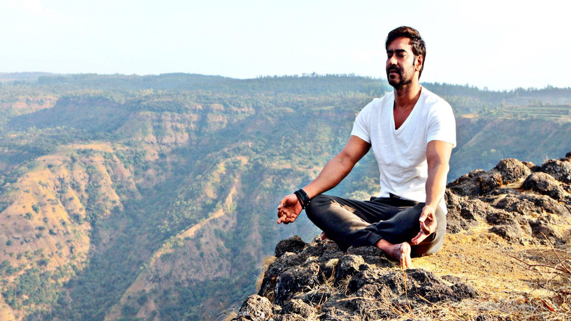 Ajay Devgn Yoga At Agent Jackson