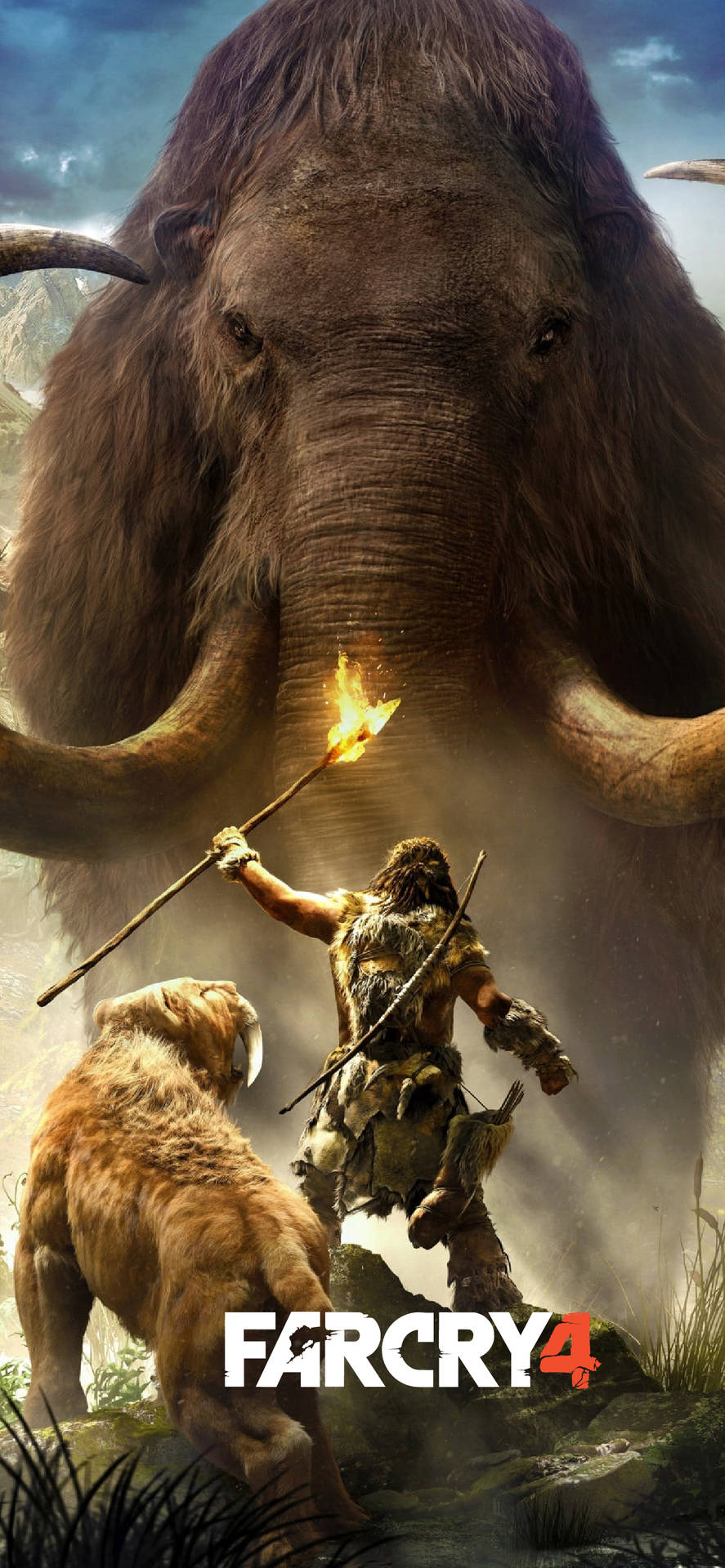Ajay Facing Mammoth Far Cry Iphone Background
