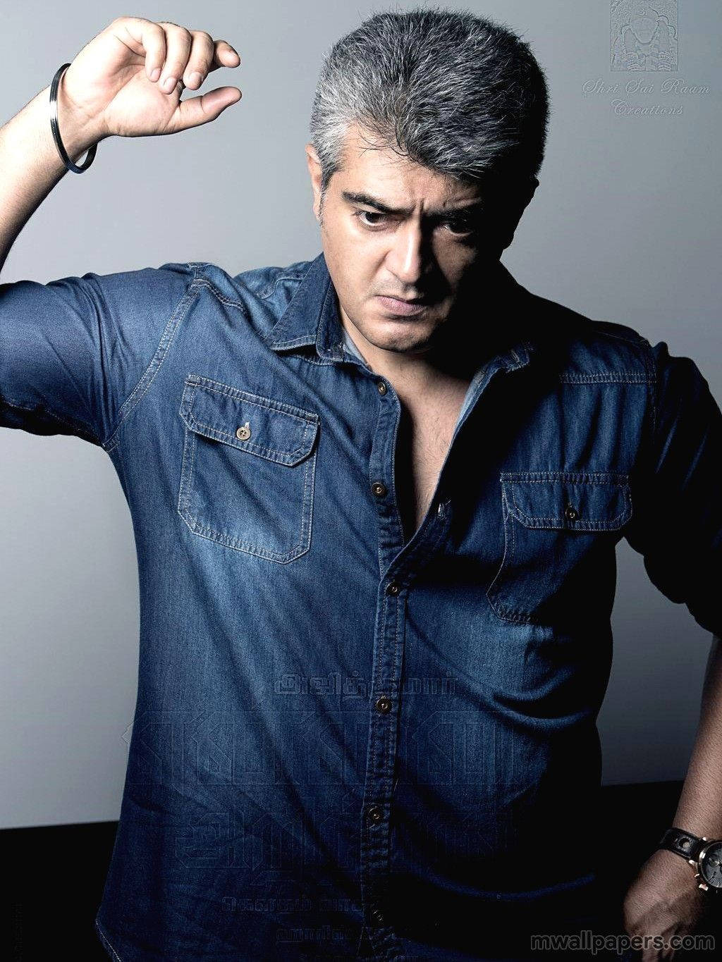 Ajith Wearing Denim Polo Hd