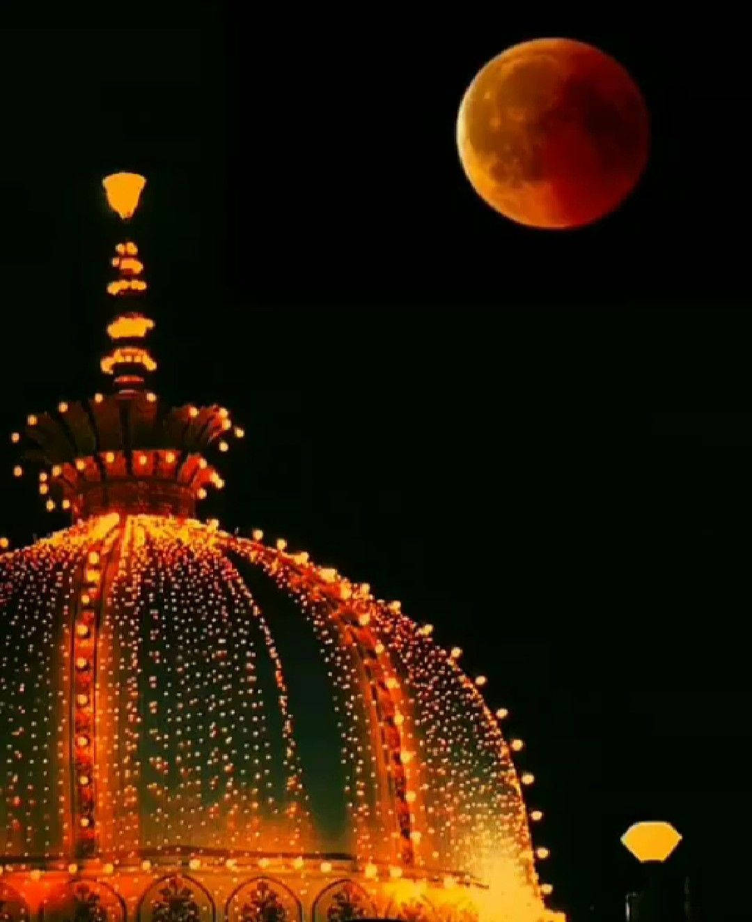 Ajmer Shrine Red Moon Background