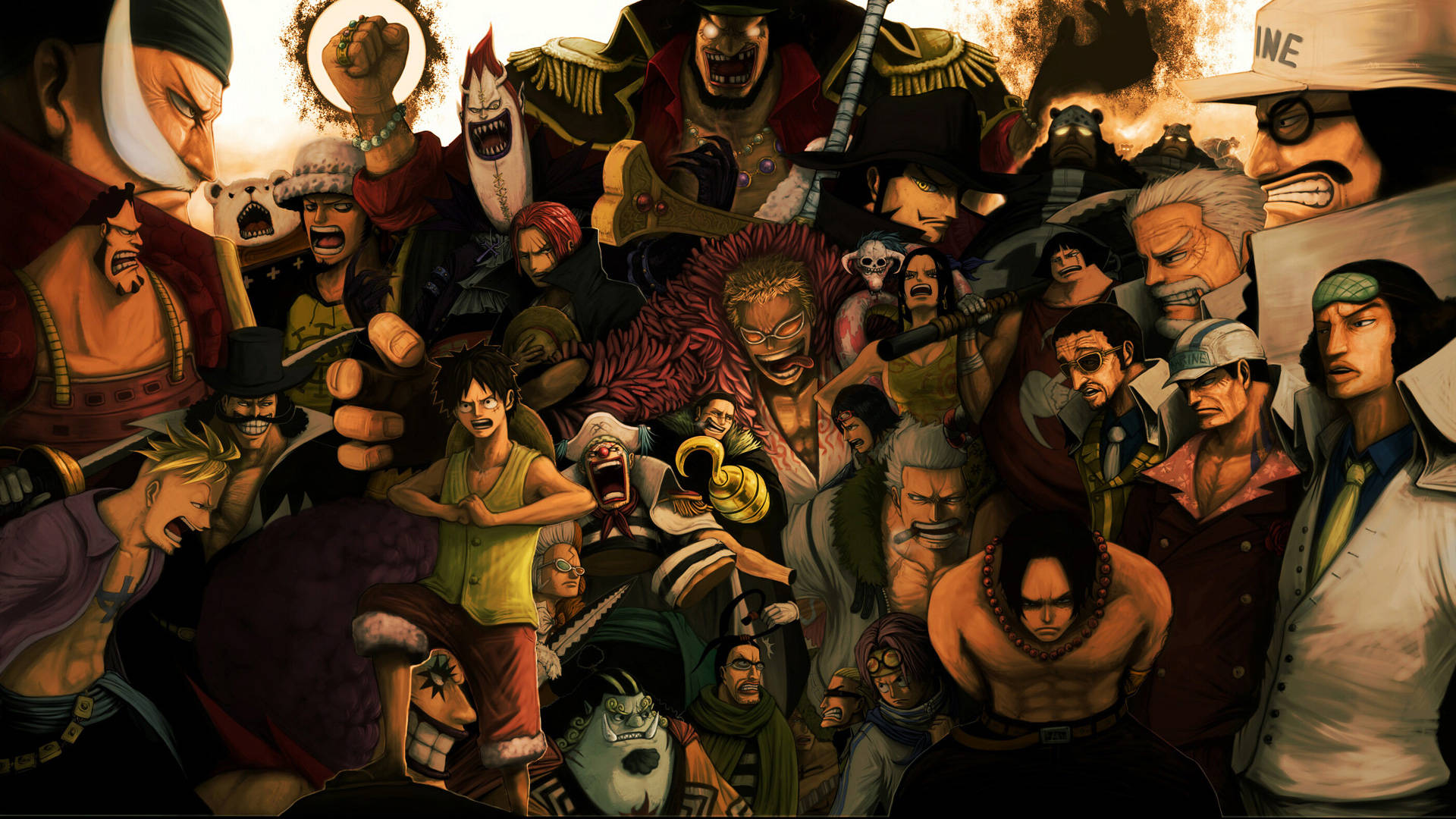 Akainu And One Piece Characters Background
