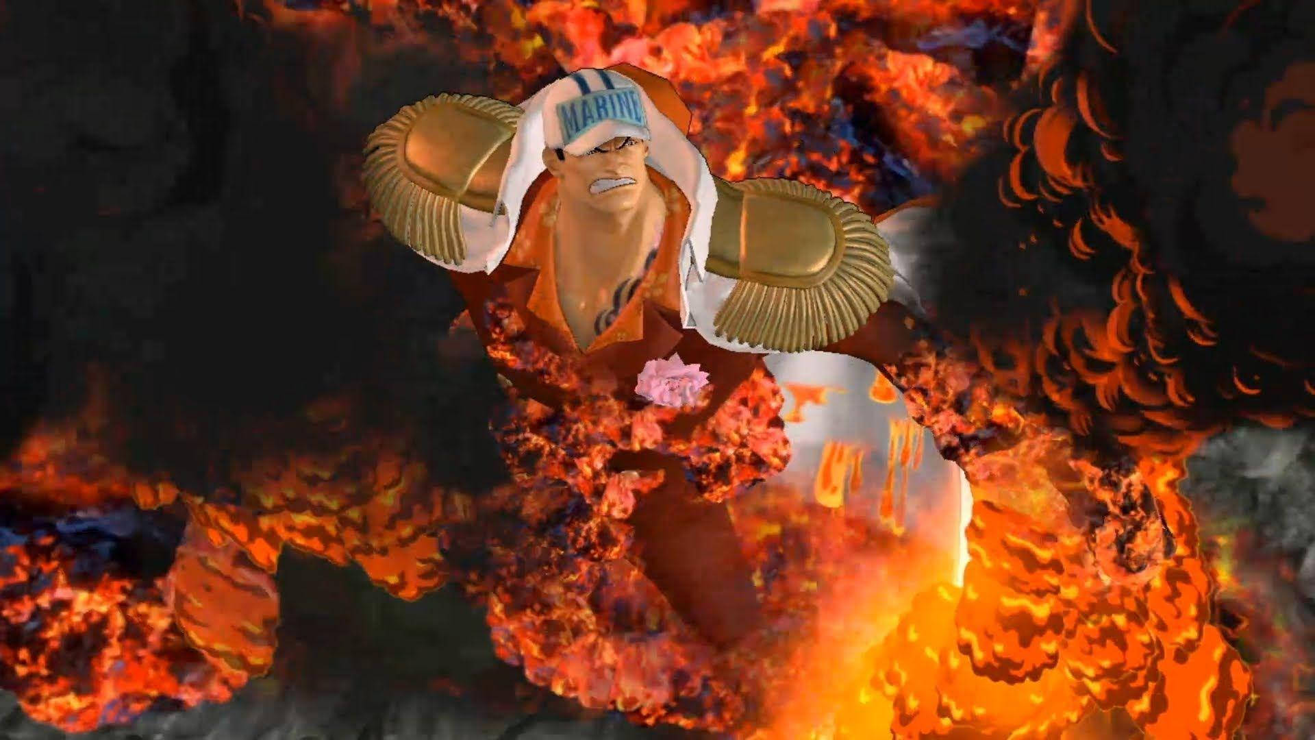 Akainu Raging Flames Background