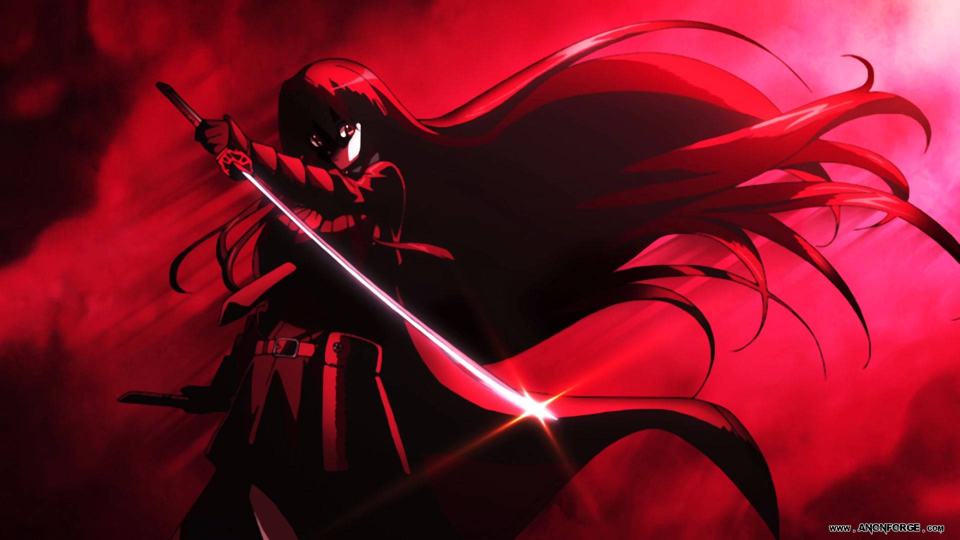 Akame Ga Kill Akame Red Aesthetic Background