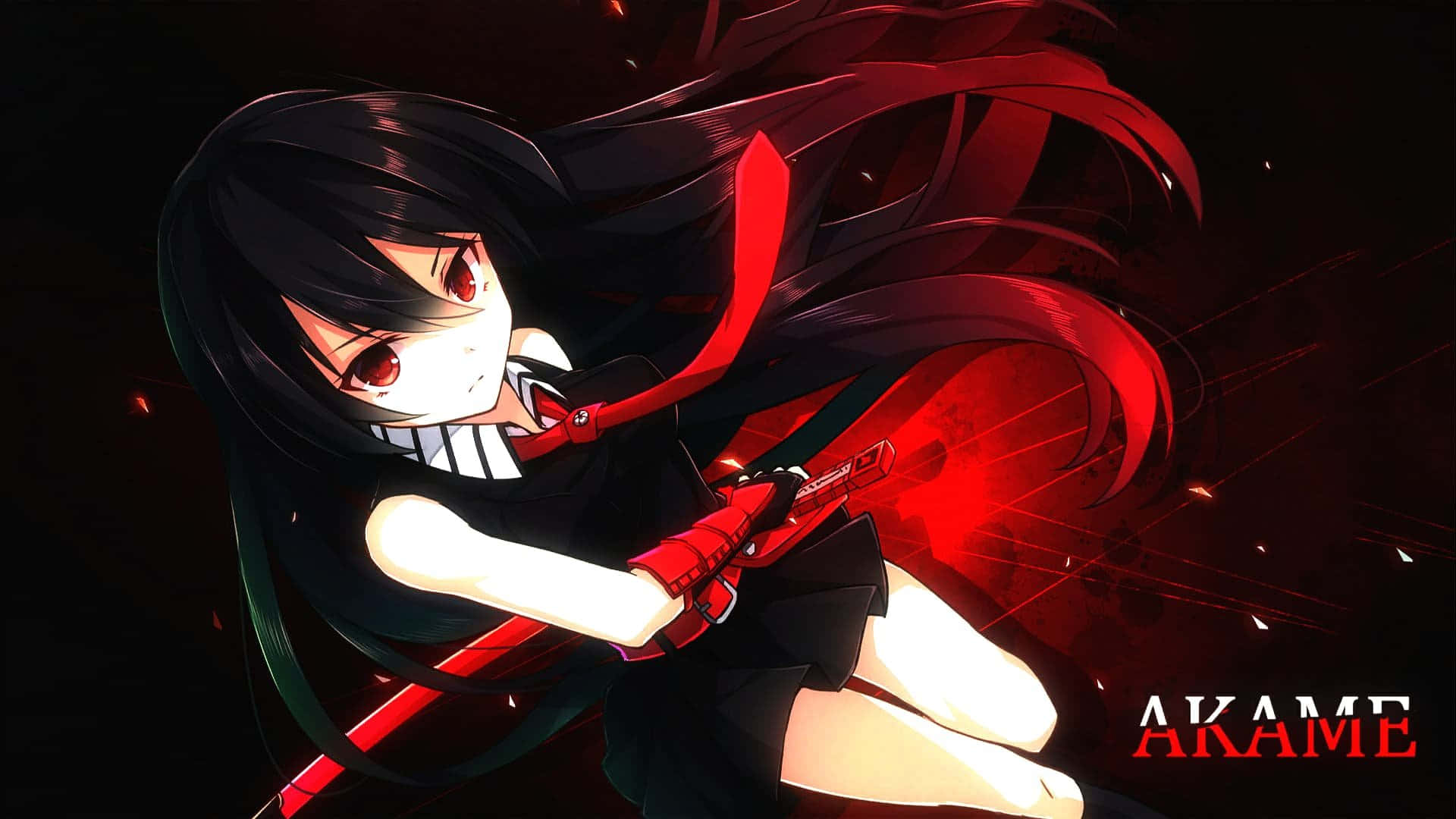 Akame Red Scissor Blade Background