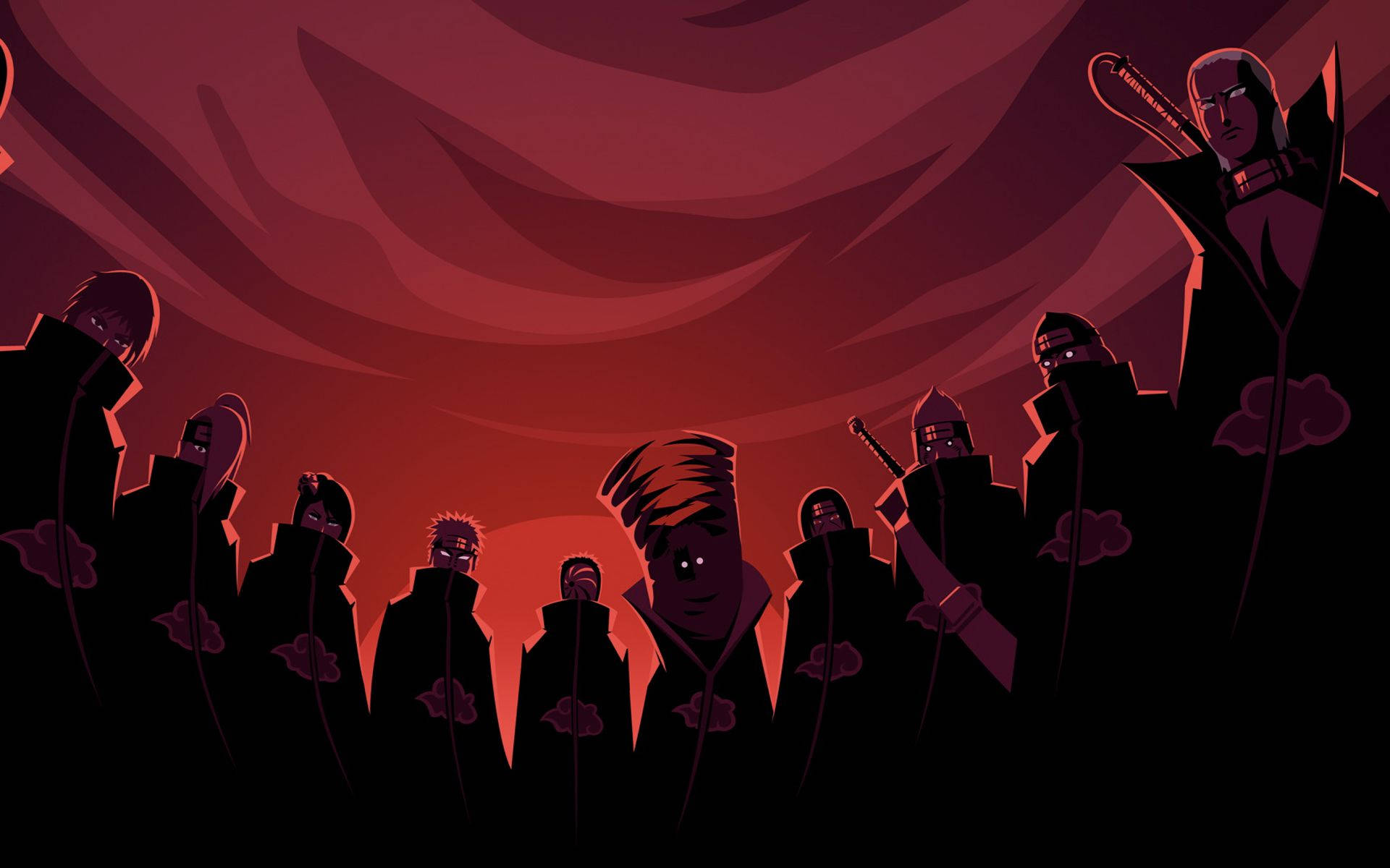 Akatsuki Dark Aesthetic Naruto Digital Art Background