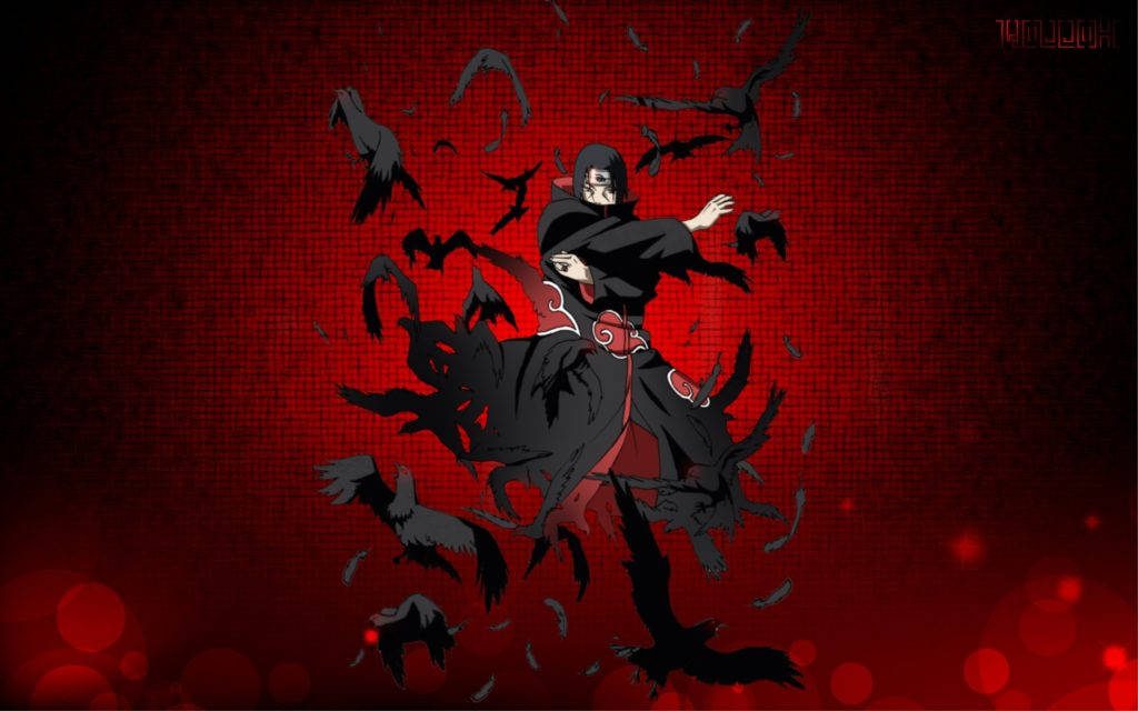 Akatsuki Itachi Artwork With Crows Background