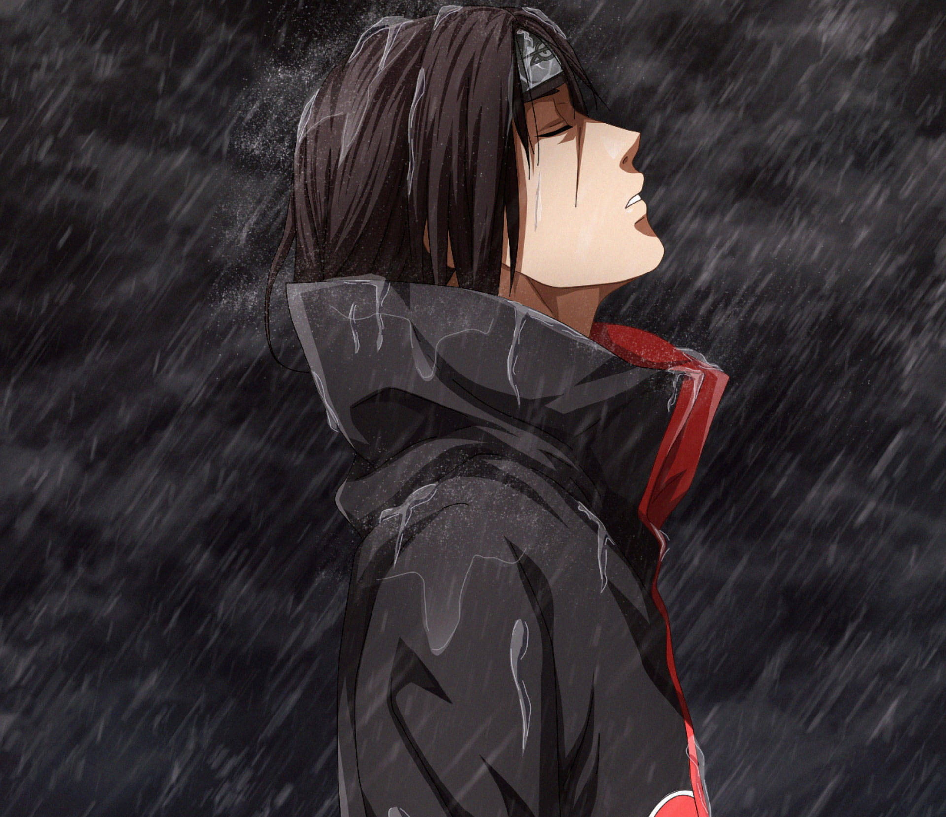 Akatsuki Itachi In Rain Background