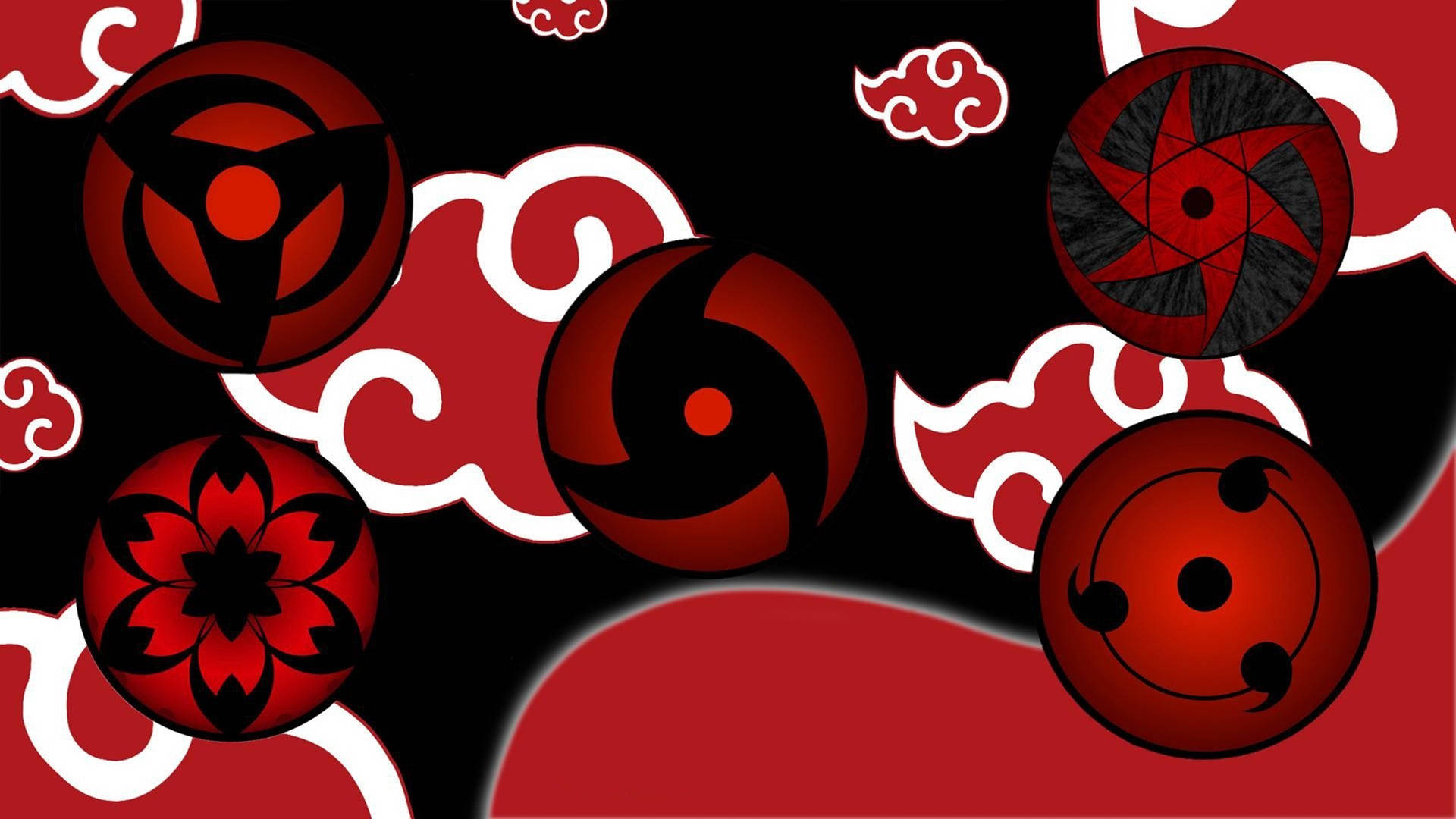 Akatsuki Logo Sharingan Eye Patterns Background