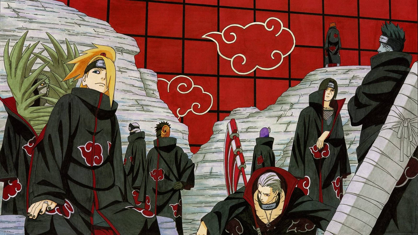 Akatsuki Members Naruto Itachi Uchiha 4k Background
